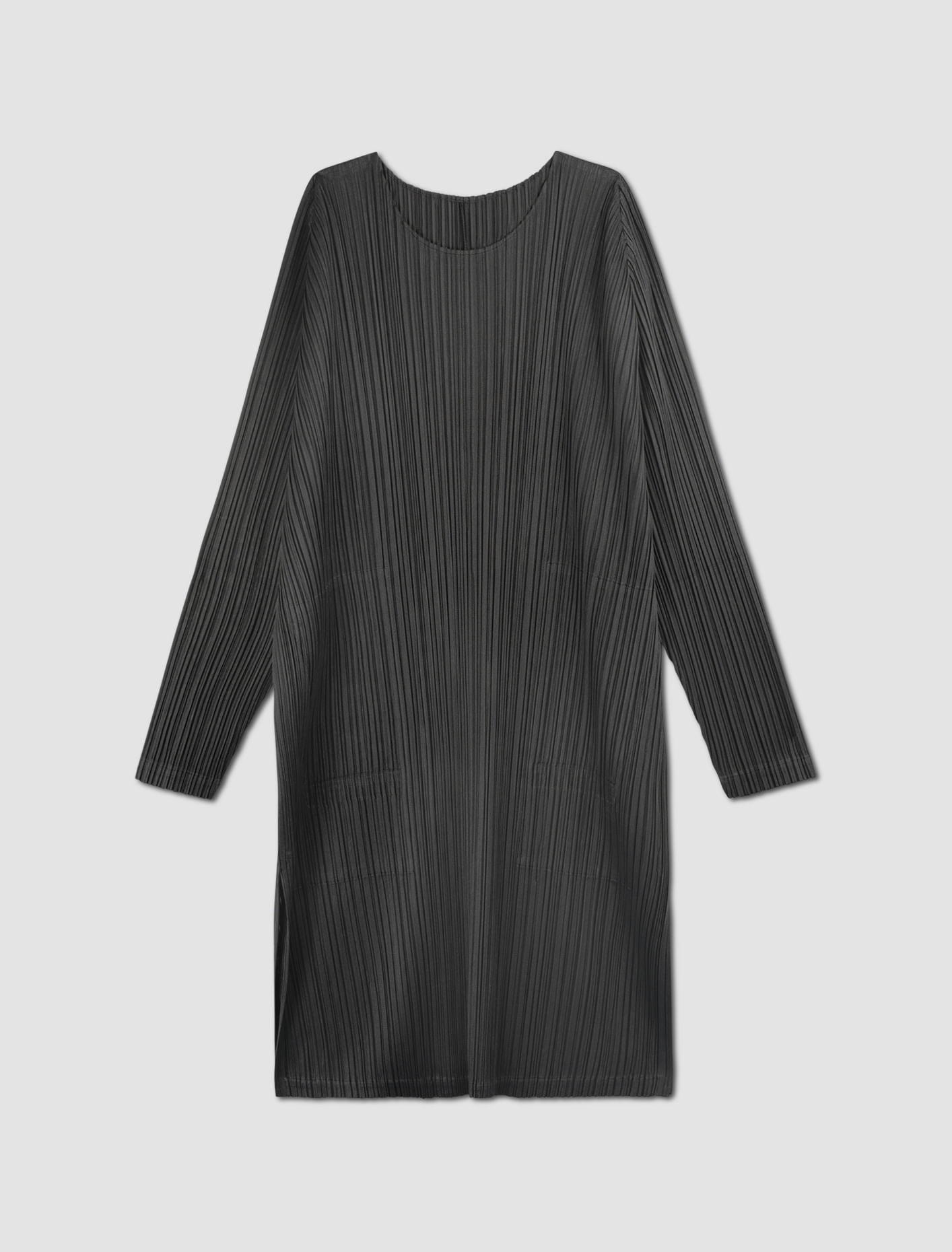 Shop Issey Miyake Tunic With Side Slits In Grey