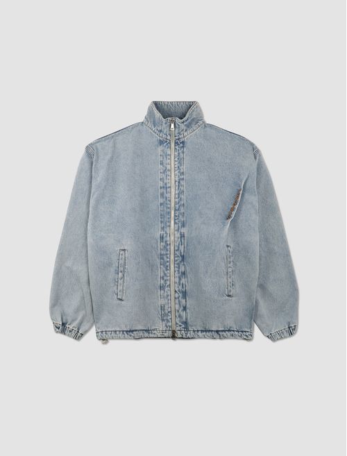 Logo-embroidered denim jacket