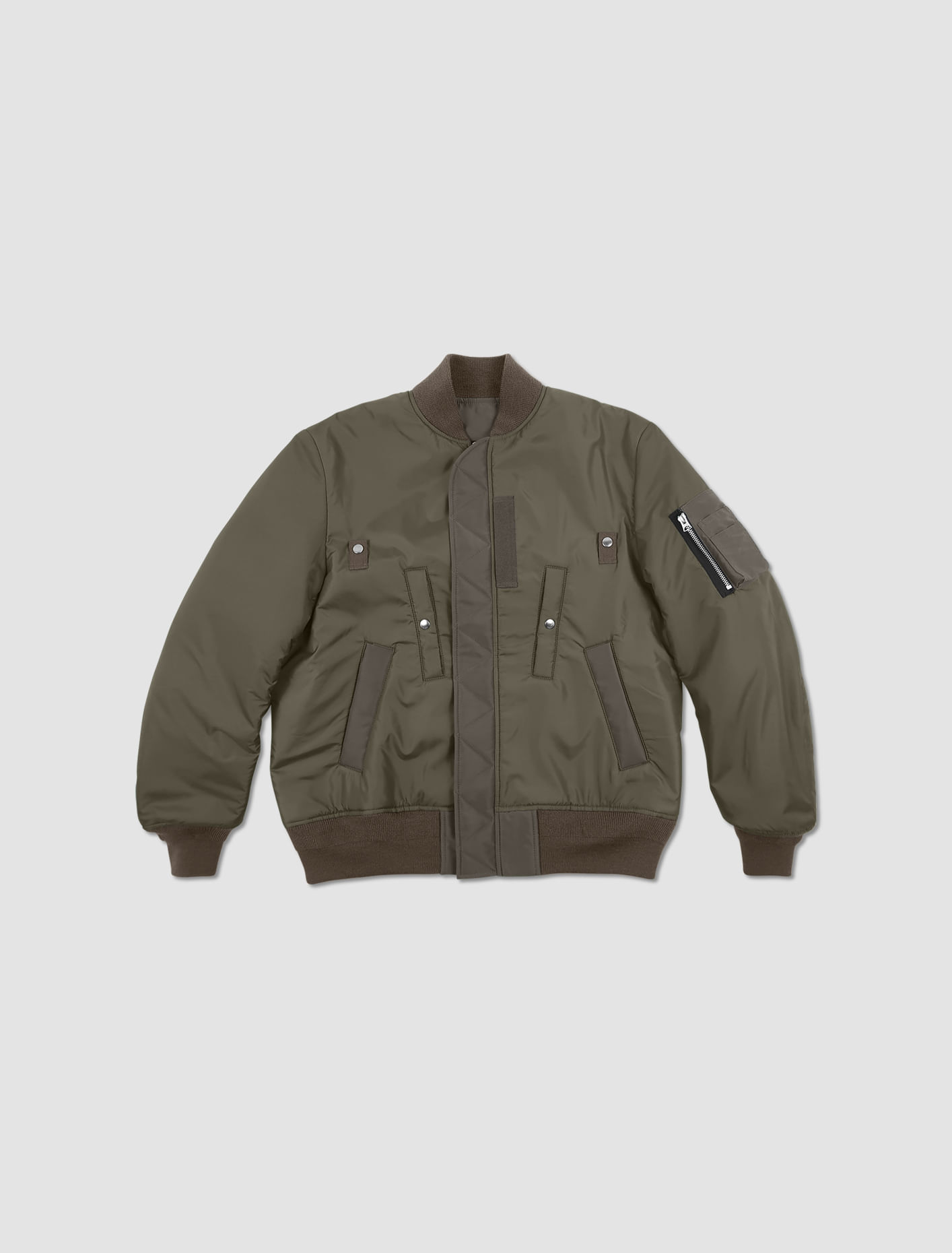 Shop Sacai Nylon Twill Blouson In Verde