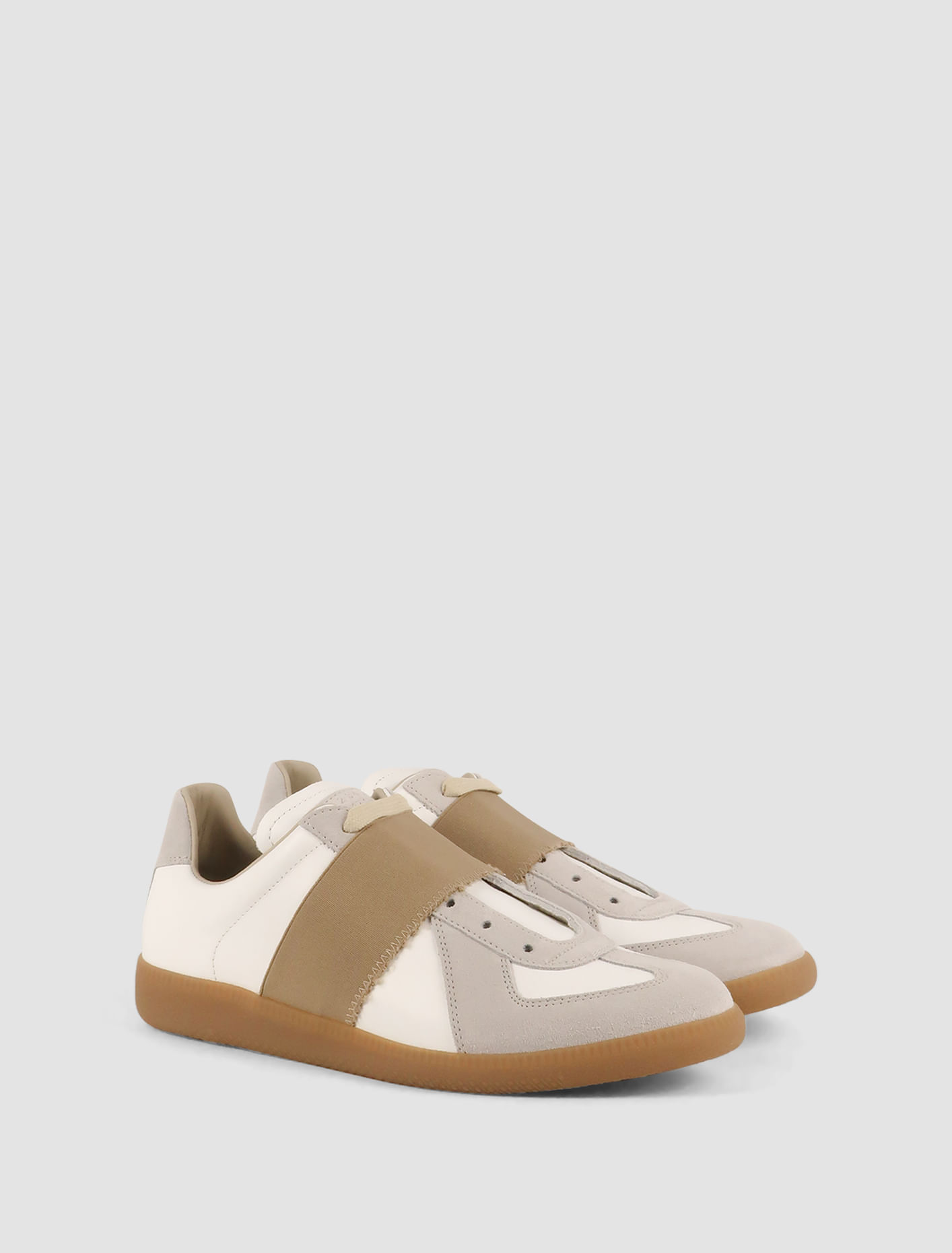 Shop Maison Margiela Replica Sneakers In Bianco