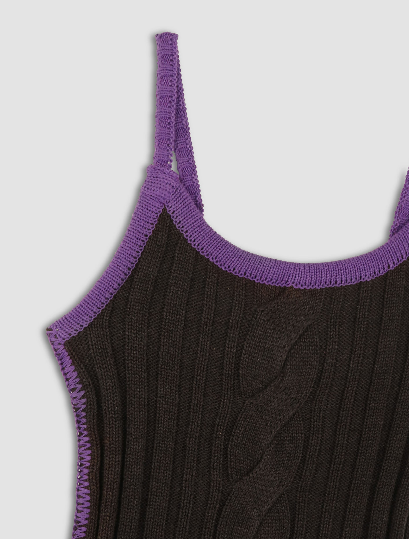 Shop Edward Cuming Cami Cable Knit Tank Top In Brown-purple