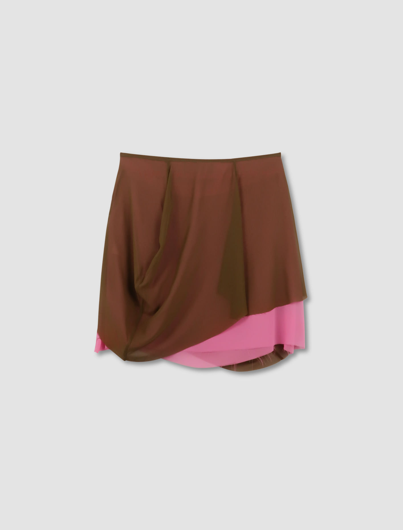 Shop Edward Cuming Draped Mini Skirt In Ochre,pink