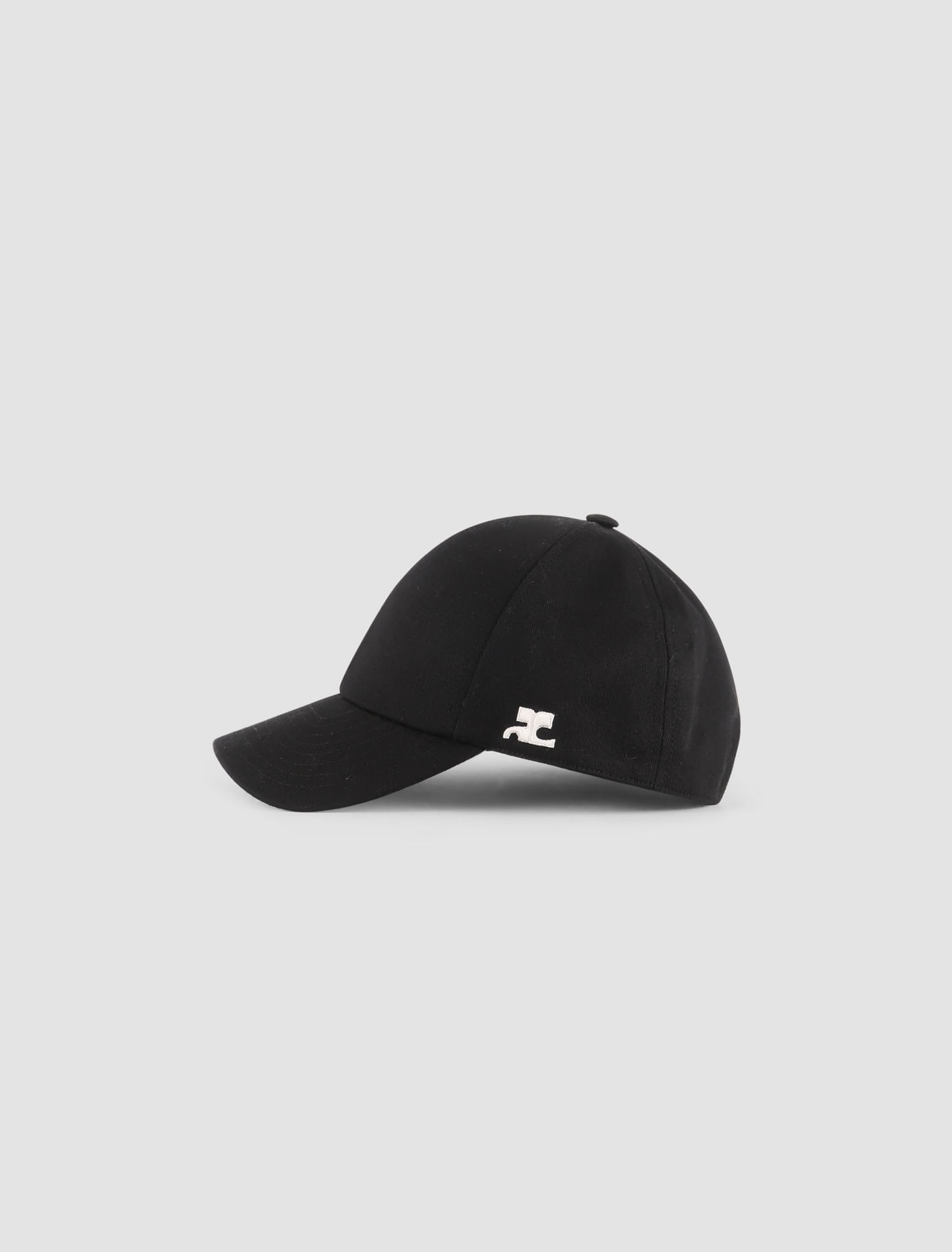 Shop Courrèges Embroidered Cotton Cap In Black