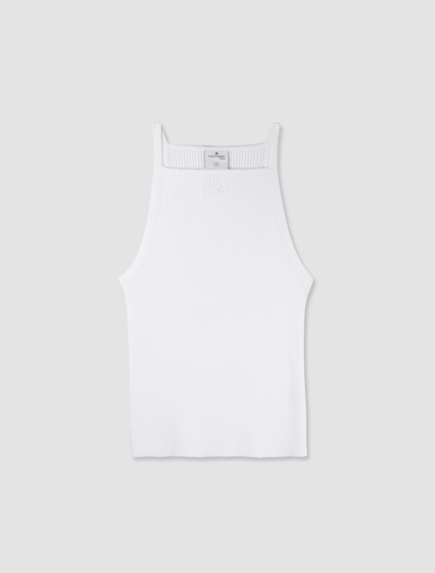 Shop Courrèges Rib Knit Tank Top In Bianco