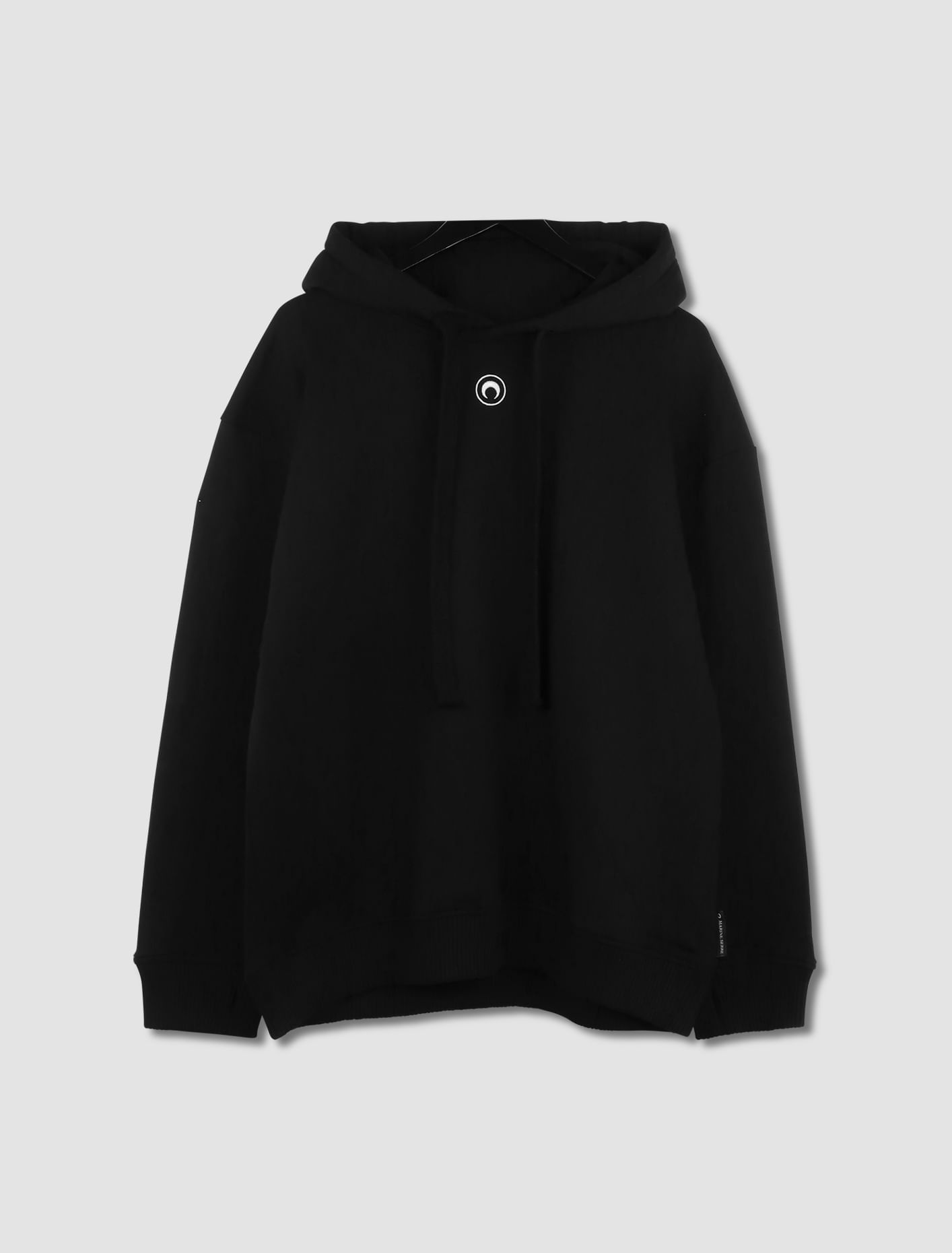 Shop Marine Serre Printed Fleece Hoodie In Nero