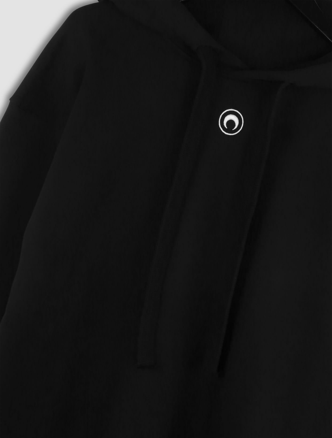 Shop Marine Serre Printed Fleece Hoodie In Nero