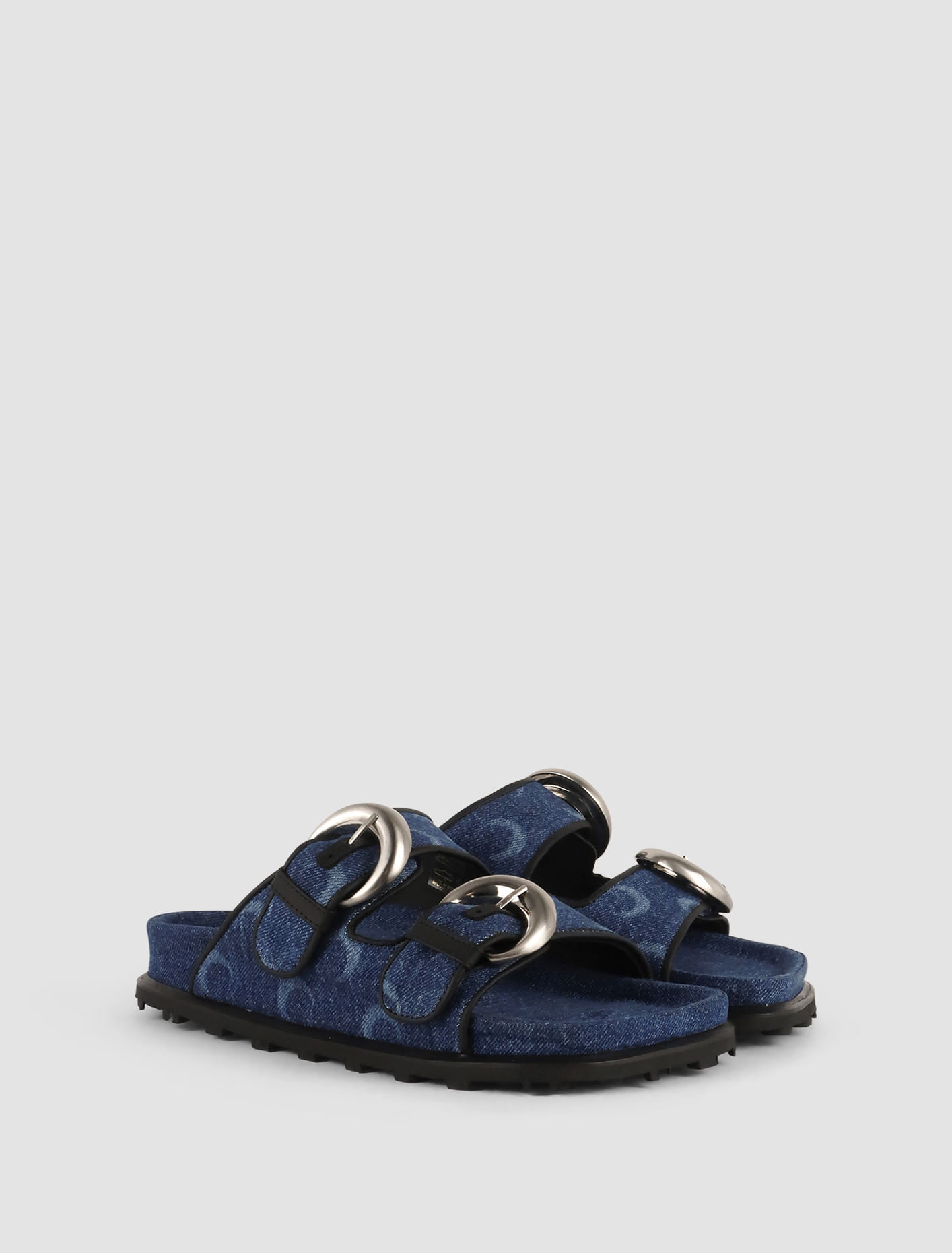 Shop Marine Serre Deadstock Denim Mules In Blu