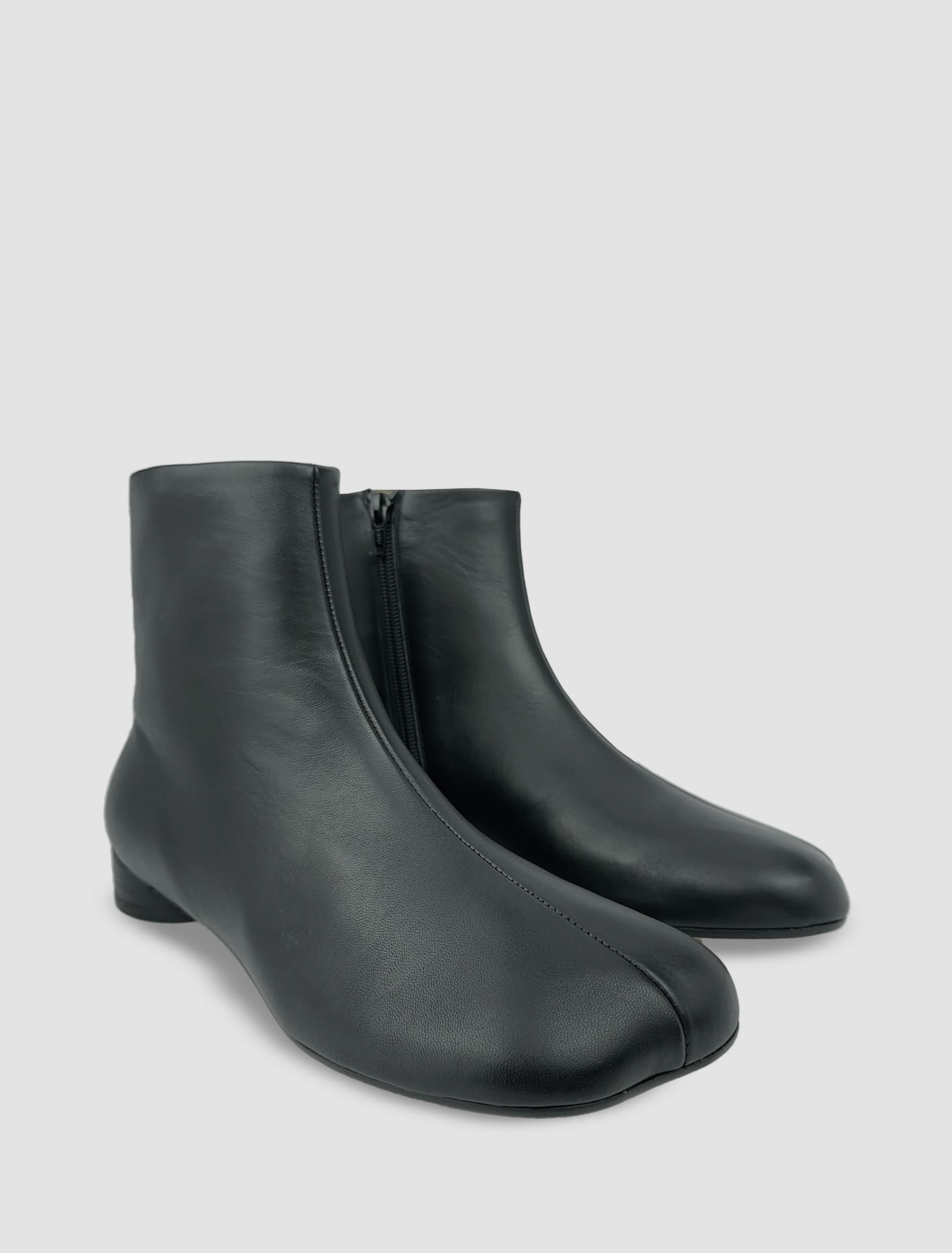 Shop Mm6 Maison Margiela Leather Ankle Boots In Black