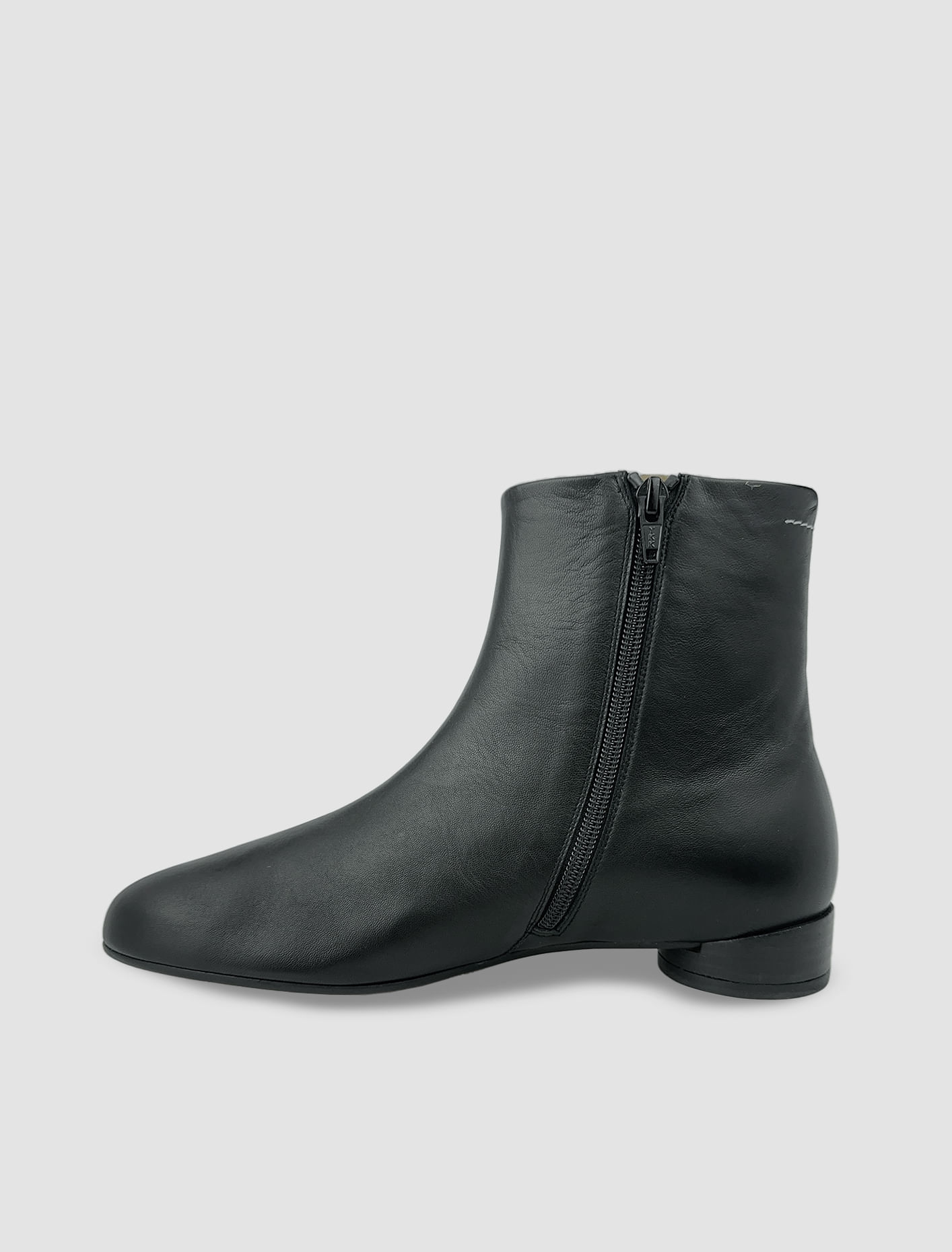 Shop Mm6 Maison Margiela Leather Ankle Boots In Black