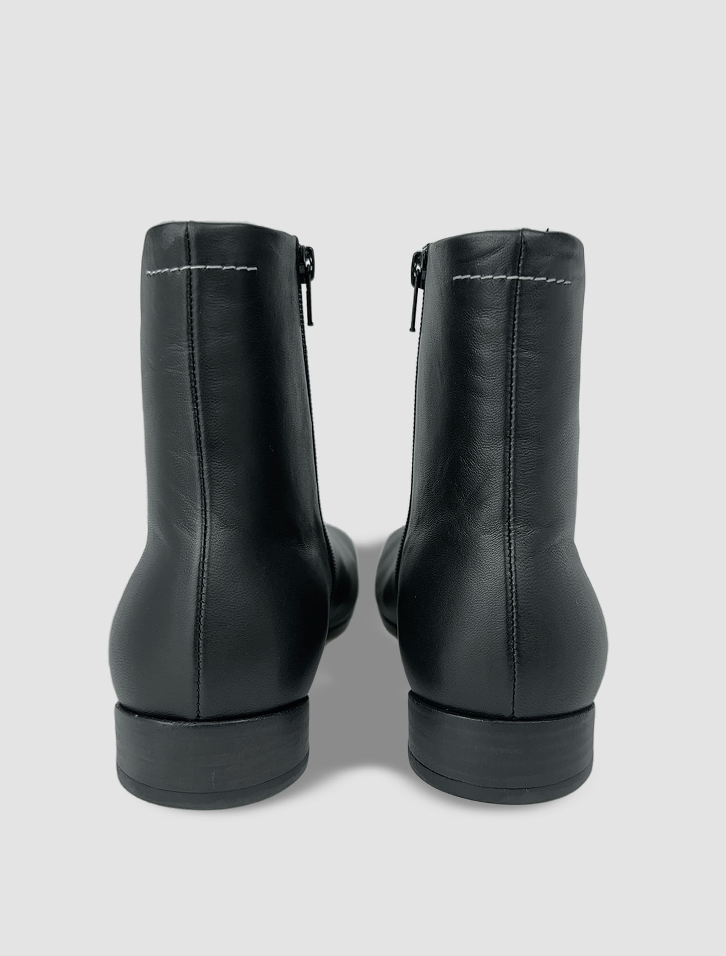 Shop Mm6 Maison Margiela Leather Ankle Boots In Black