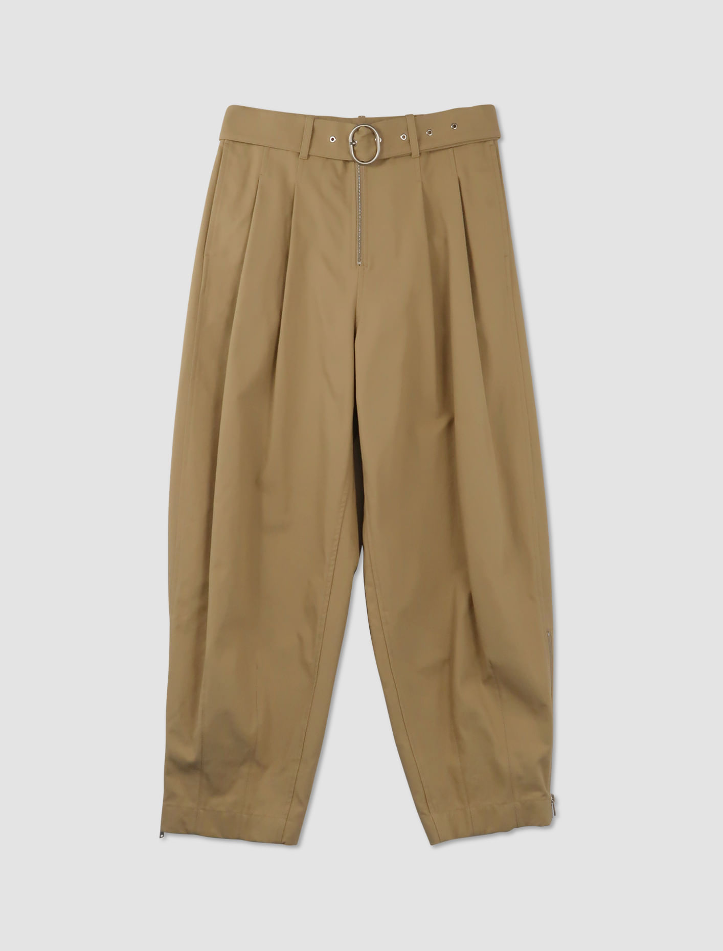 Shop Jil Sander Belted Trousers In Beige