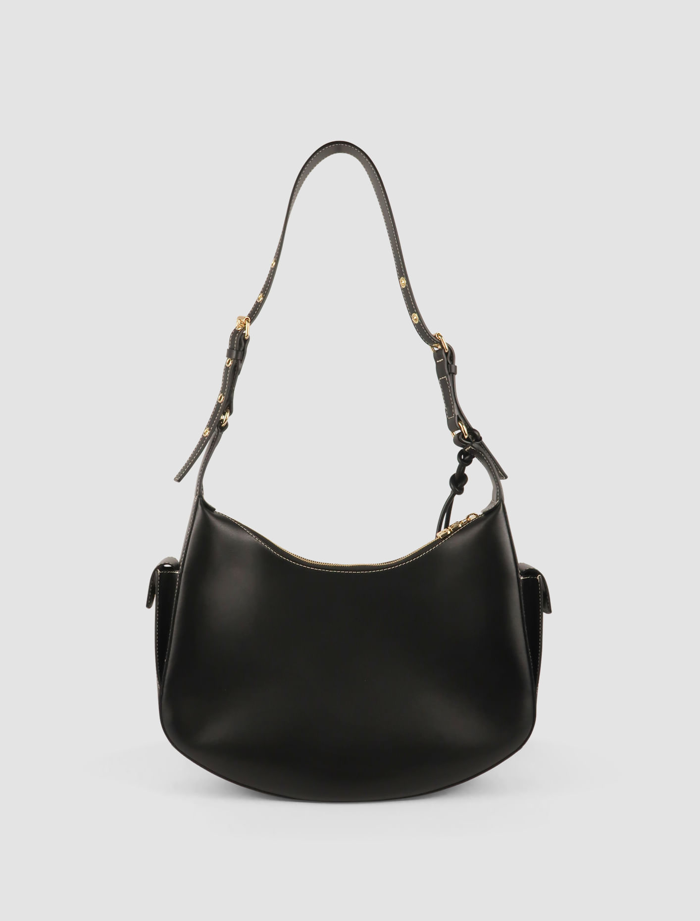 Shop Ganni Large Hobo Bag In Black