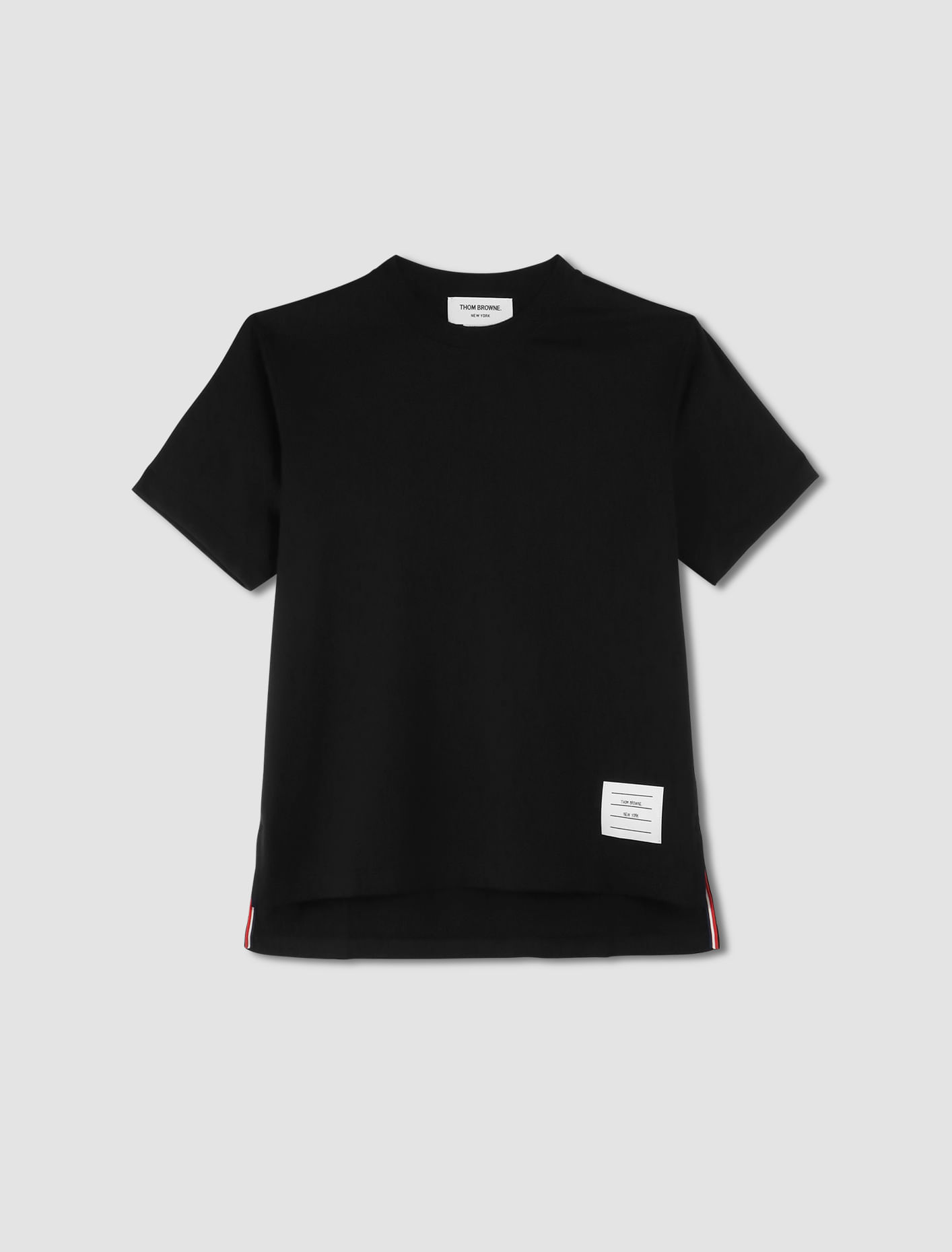 Shop Thom Browne T-shirt With Side Slits In Navy