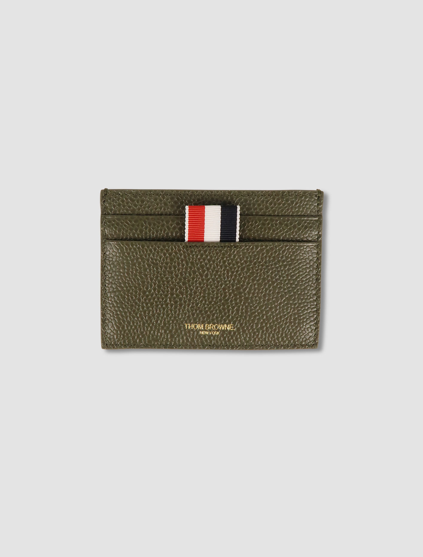 THOM BROWNE HAMMERED LEATHER CARD HOLDER 