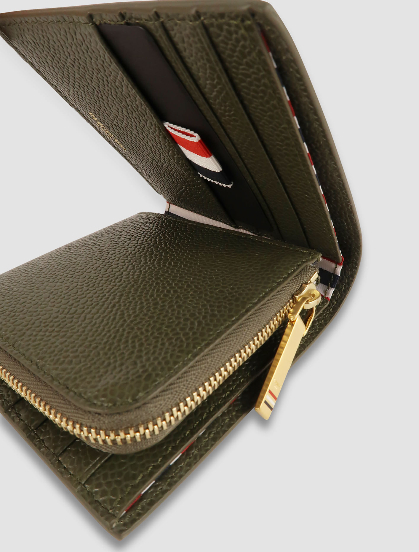 Shop Thom Browne Wallet With Retractable Coin Pocket In Dk Green