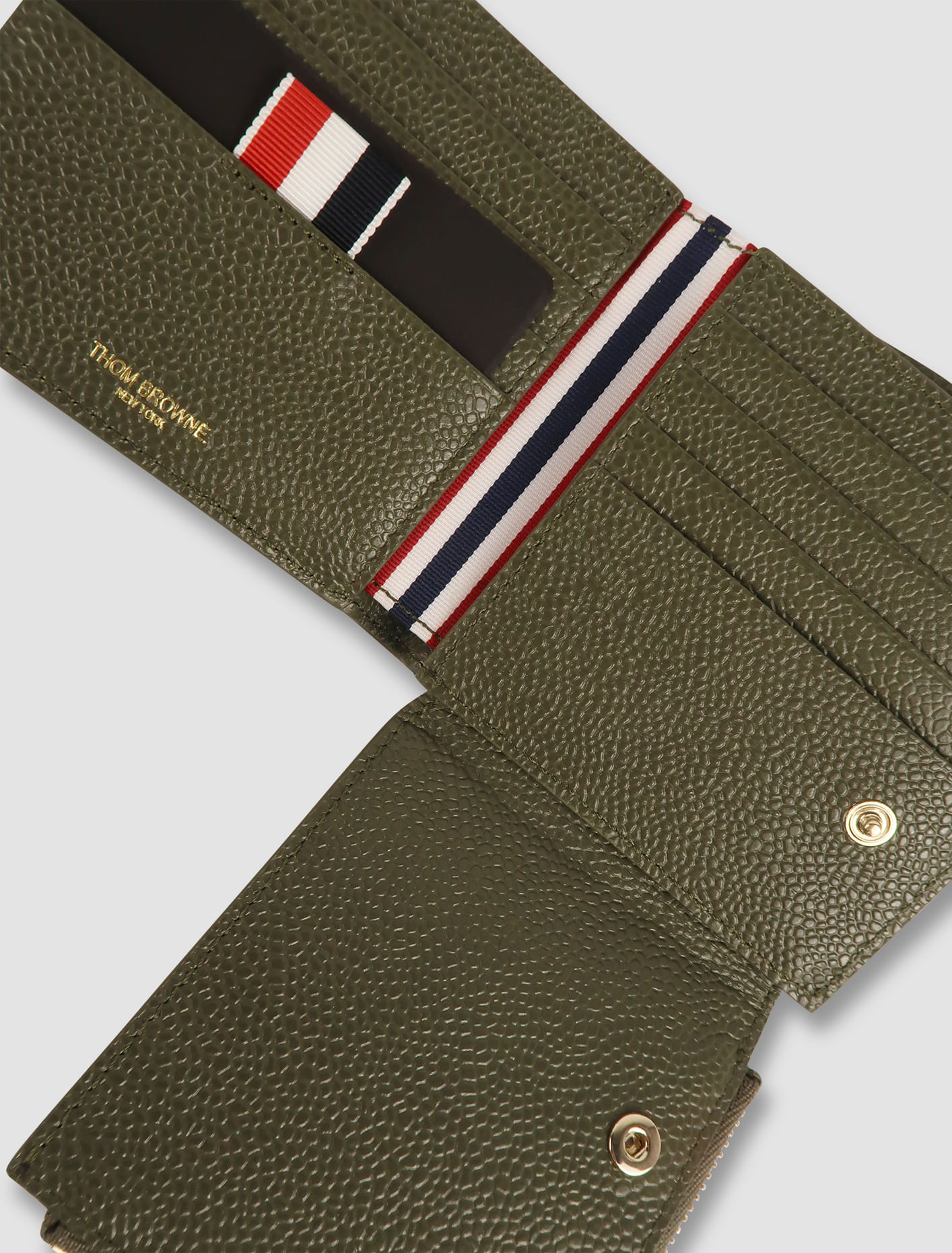 Shop Thom Browne Wallet With Retractable Coin Pocket In Dk Green