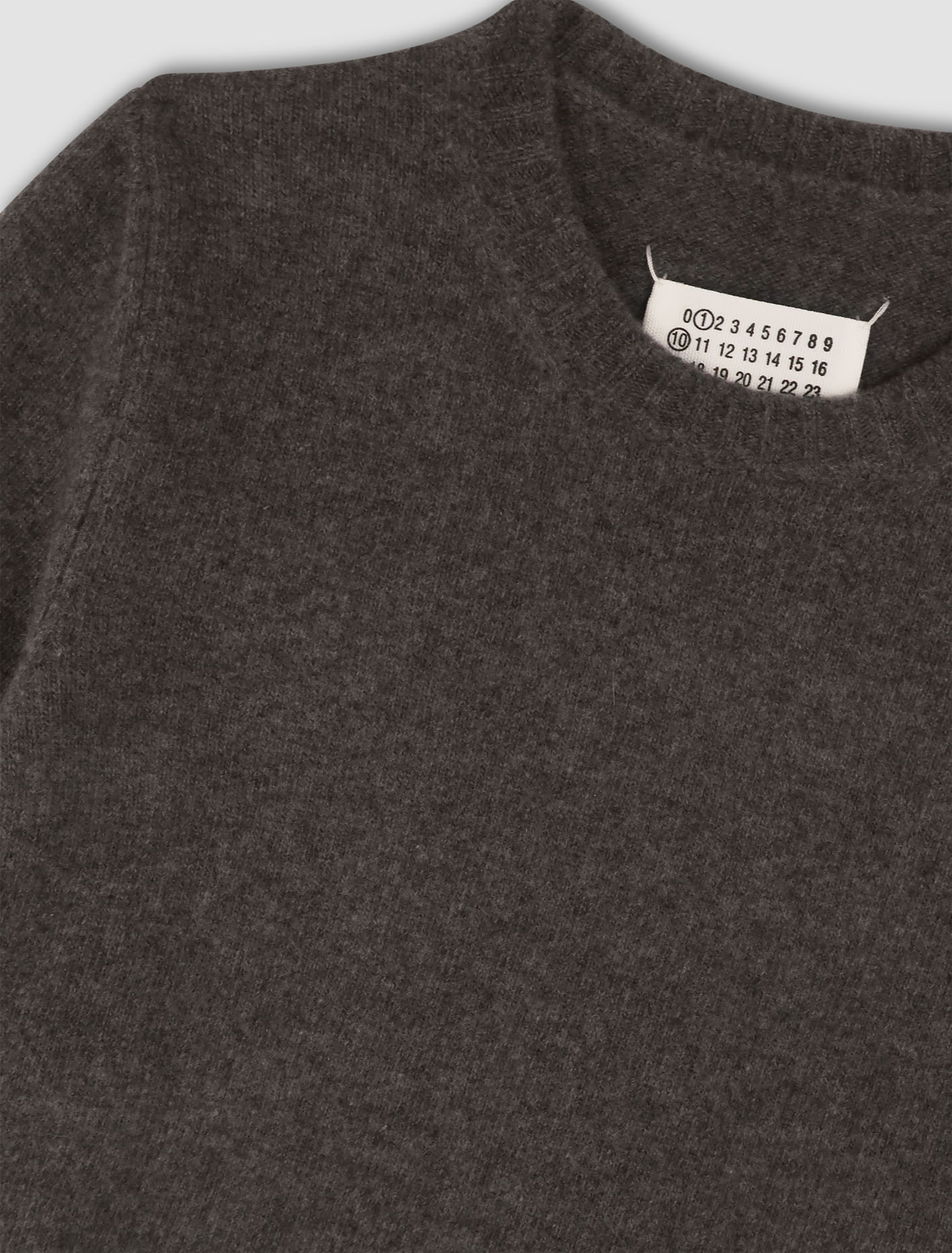 Shop Maison Margiela Crew Neck Pullover In Charcoal