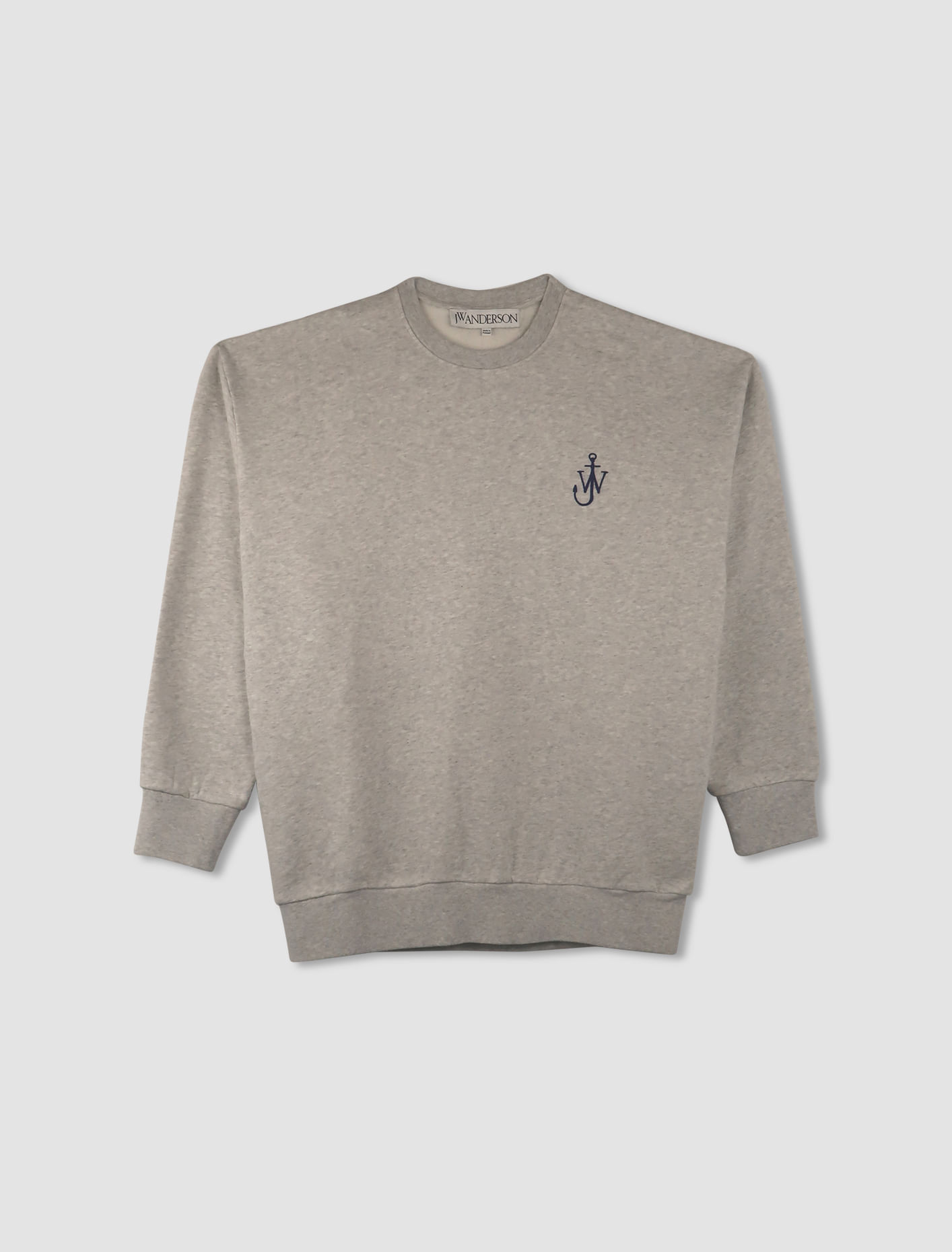 JW ANDERSON SWEATSHIRT WITH PRINT ON THE BACK AND ANCHOR EMBROIDERY 