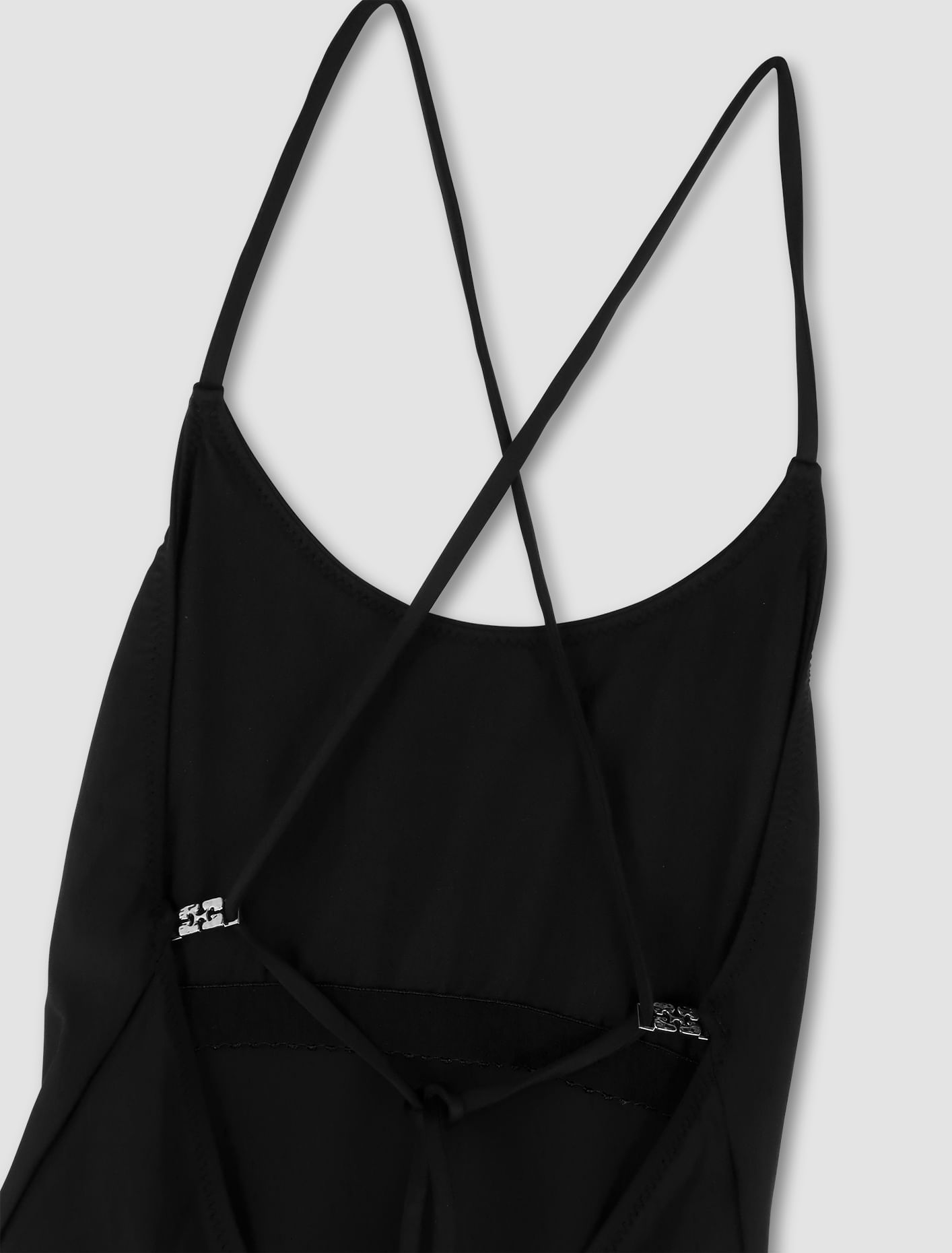 Shop Ganni Tie String Swimsuit In Black