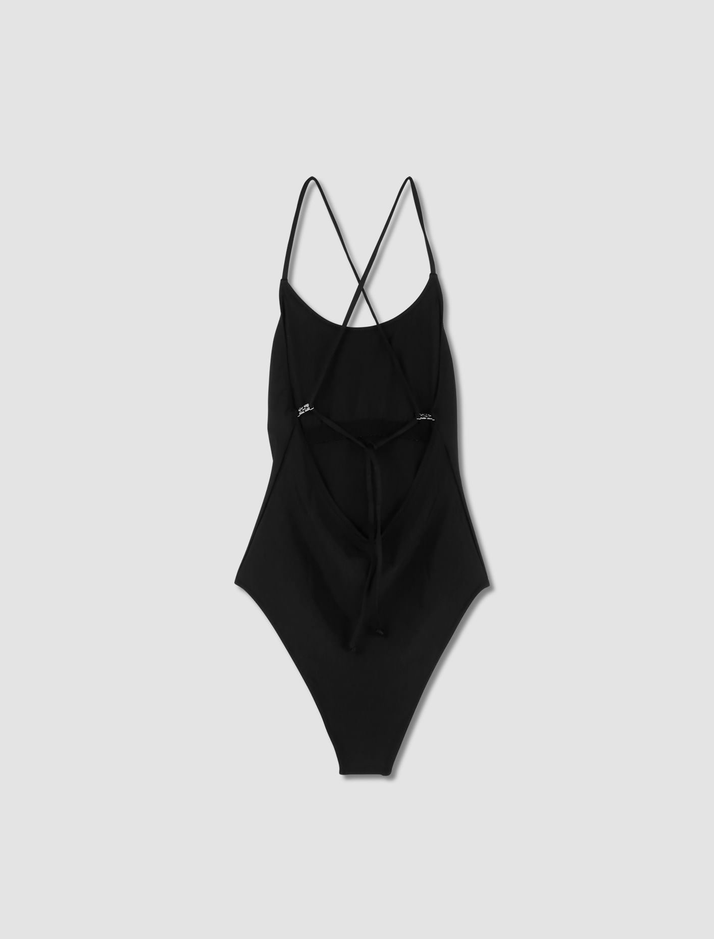 Shop Ganni Tie String Swimsuit In Black