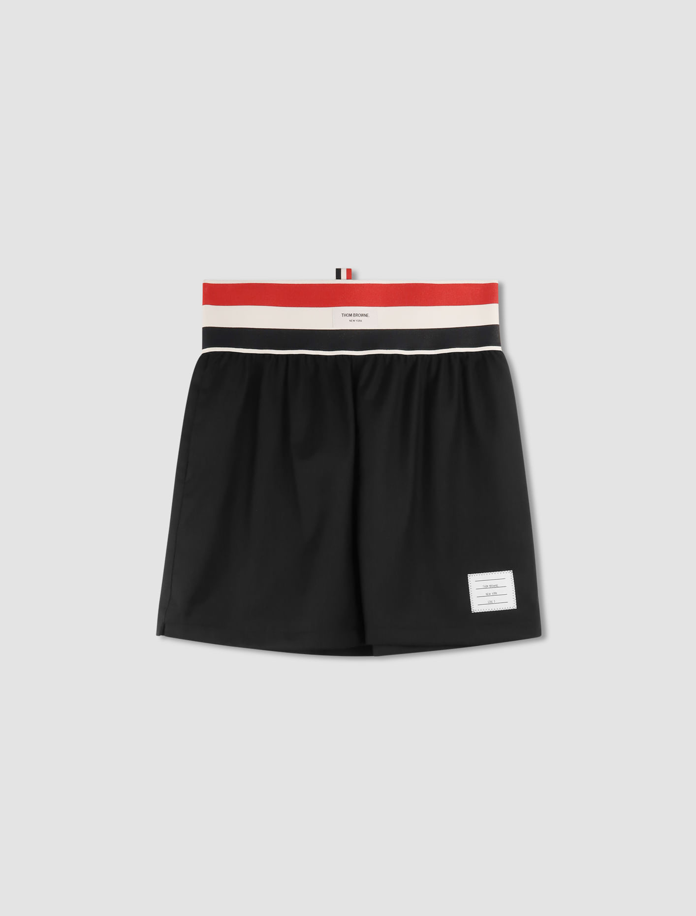 Shop Thom Browne Elastic Waist Rugby Shorts In Blu