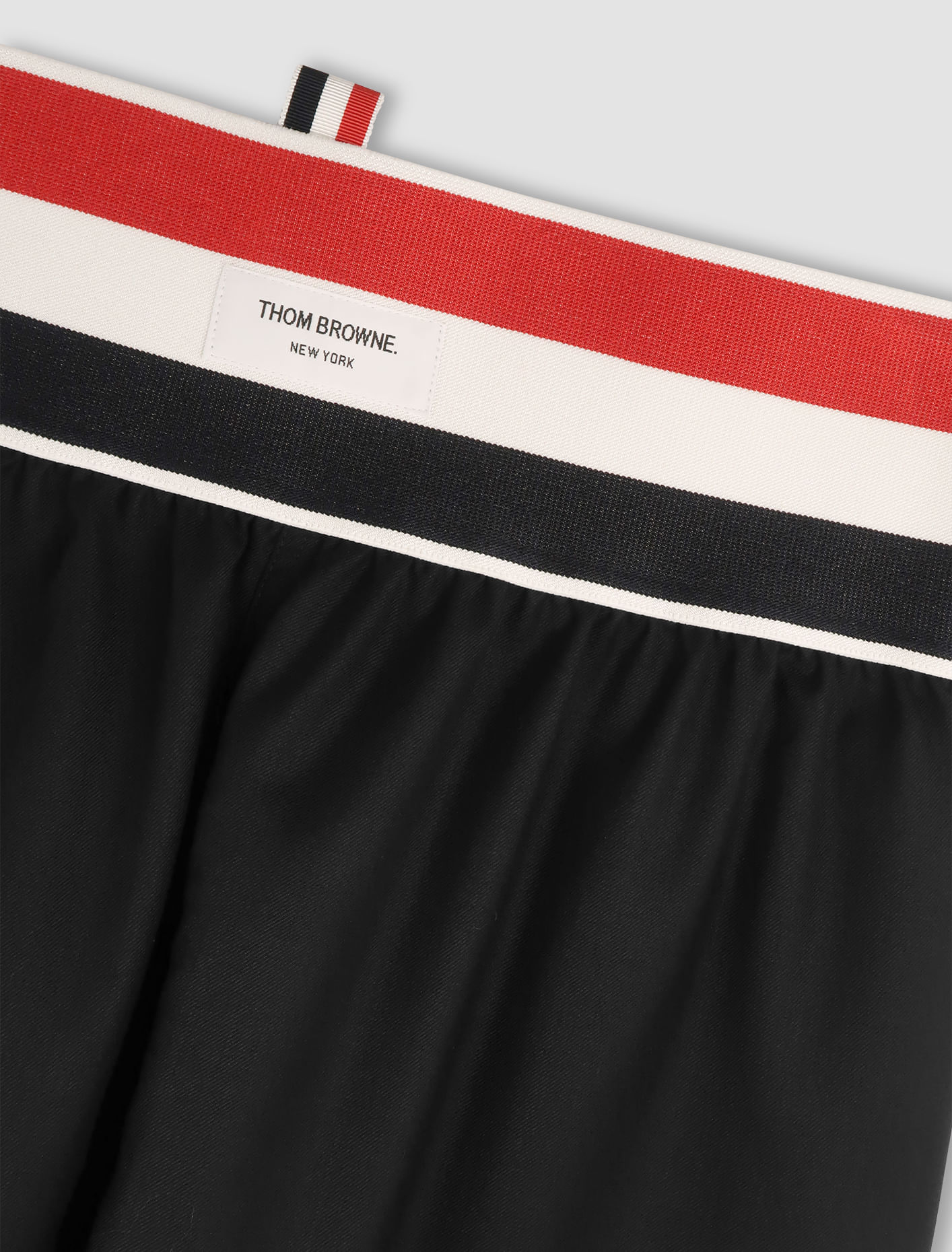 Shop Thom Browne Elastic Waist Rugby Shorts In Blu