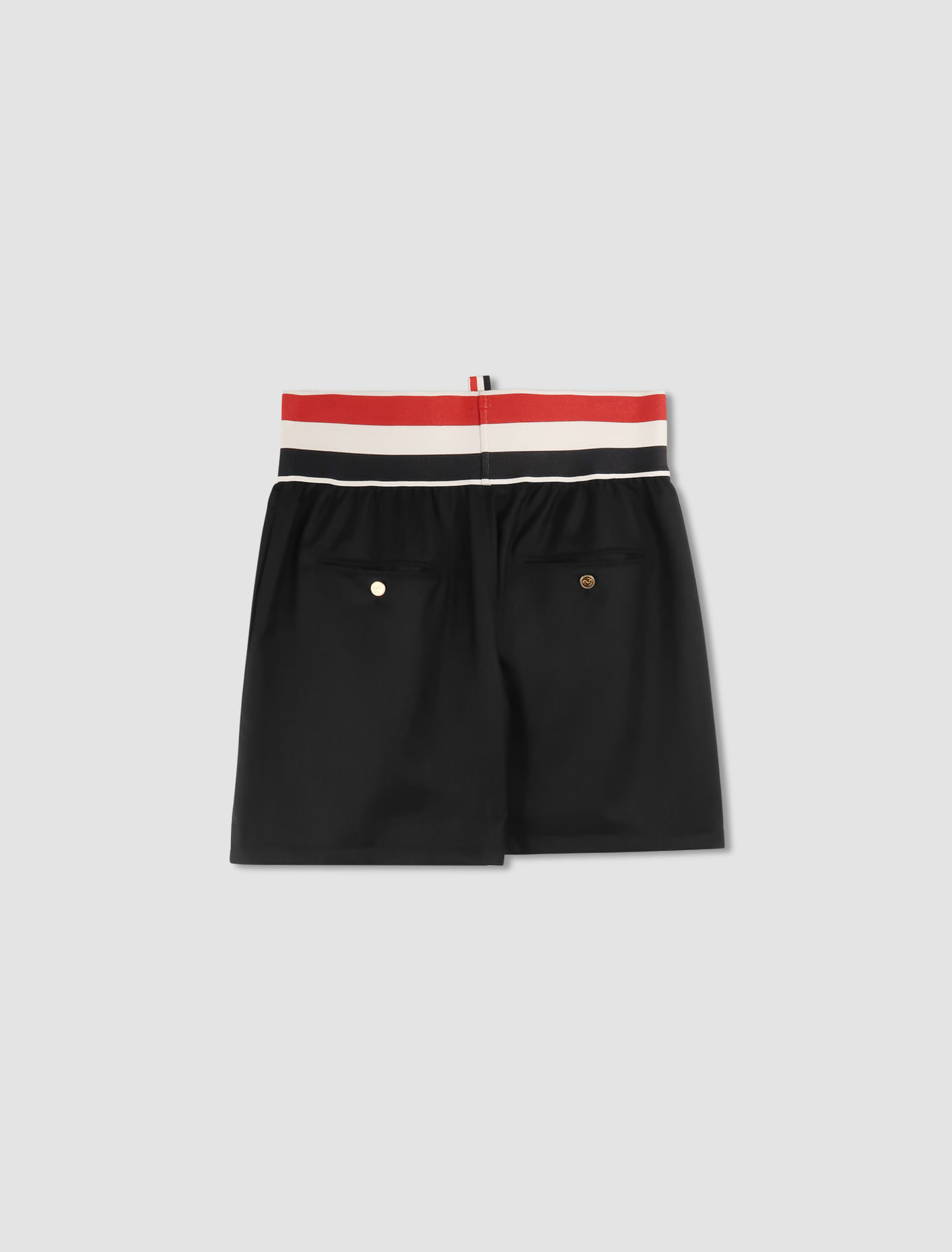 Shop Thom Browne Elastic Waist Rugby Shorts In Blu