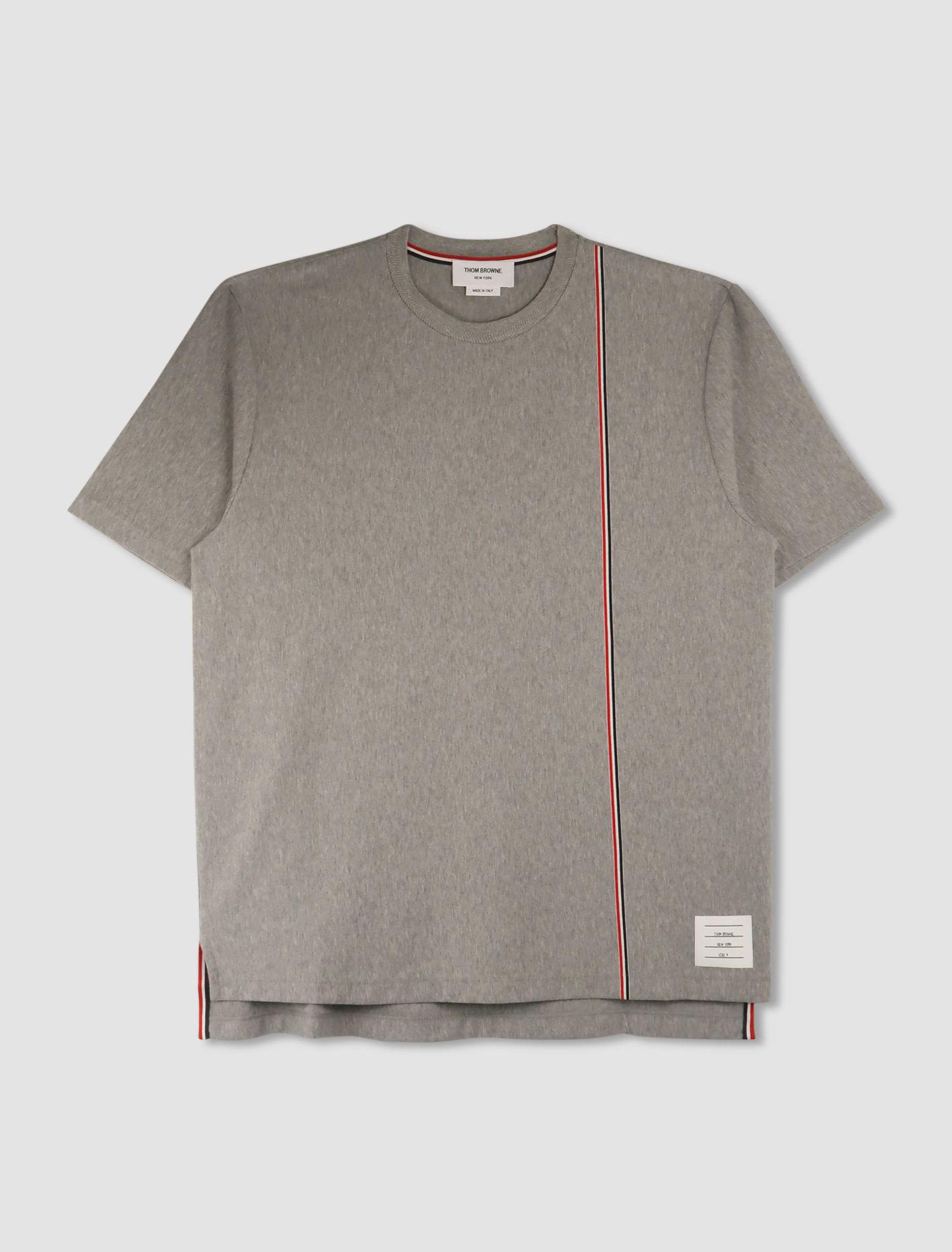 Shop Thom Browne T-shirt Rwb Stripe In Grey