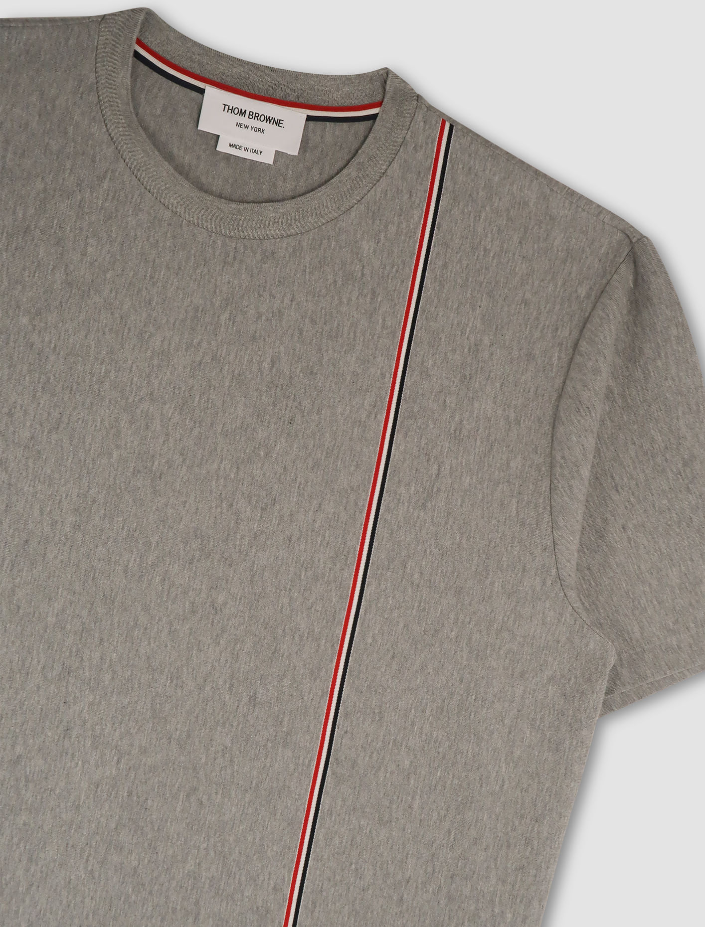 Shop Thom Browne T-shirt Rwb Stripe In Grey