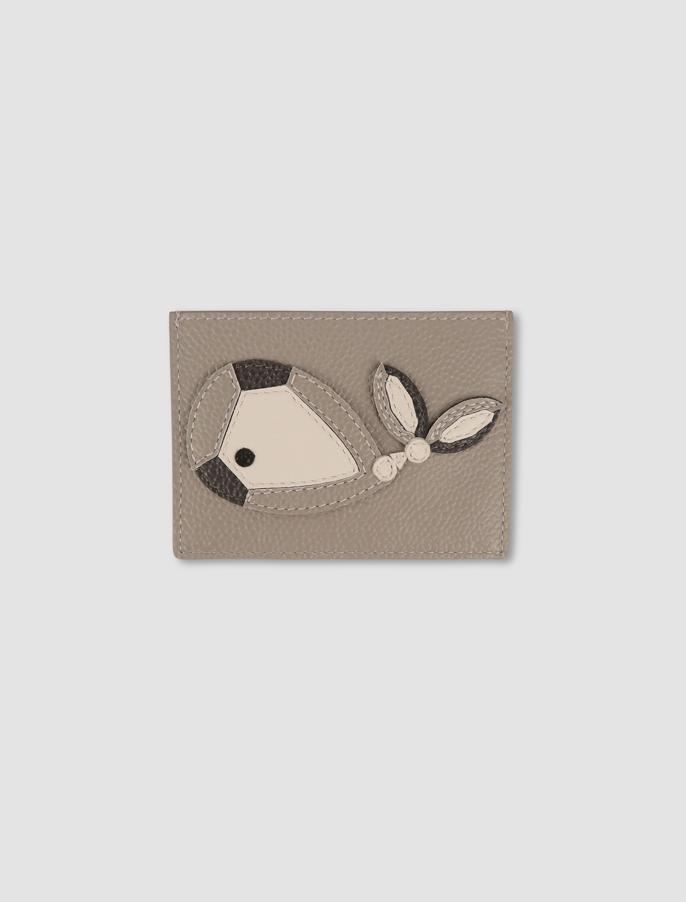 Shop Thom Browne Card Holder With Whale Detail In Grey