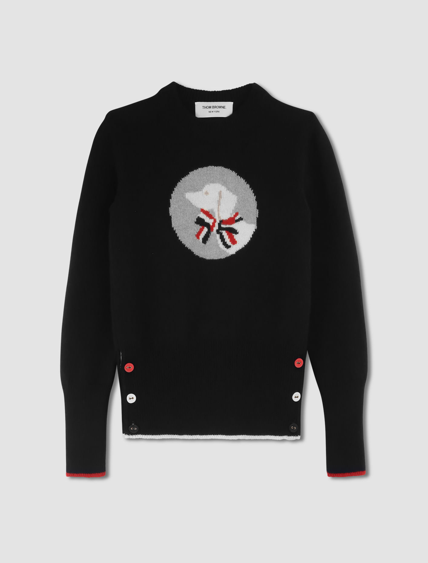 Shop Thom Browne Crew Neck Pullover In Blu