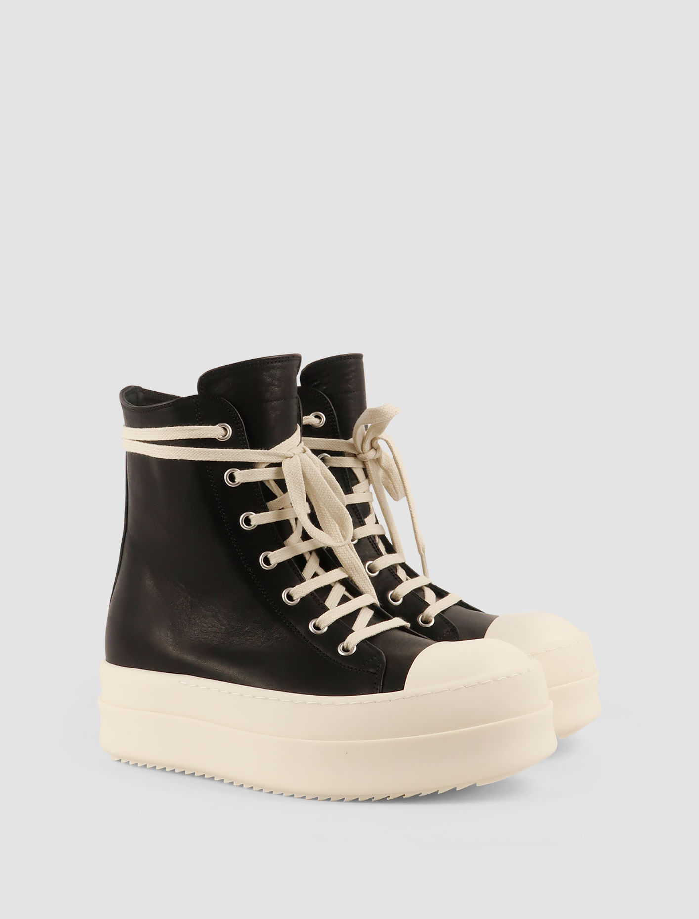 Shop Rick Owens Mega Bumper Sneakers In Black,milk,milk