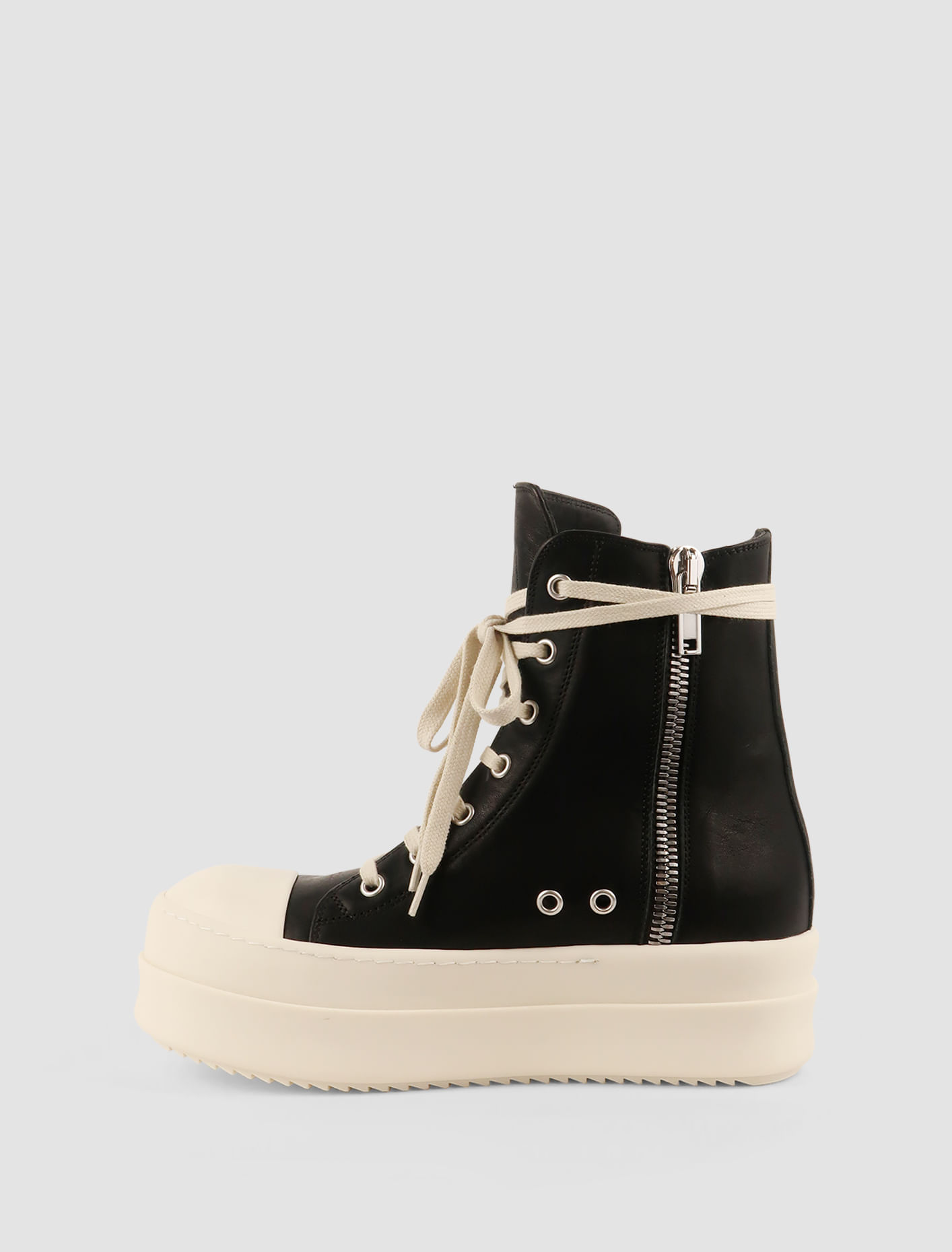 Shop Rick Owens Mega Bumper Sneakers In Black,milk,milk