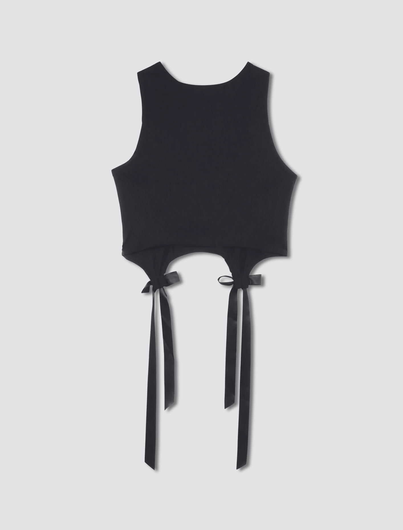 Shop Simone Rocha Easy Tank Top With Bow Tails In Black