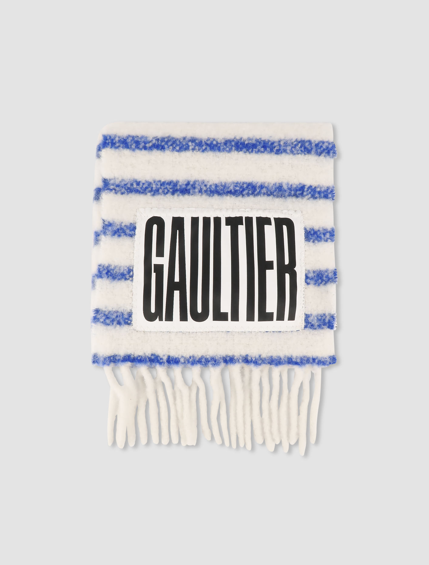 Shop Jean Paul Gaultier Mariniere Mohair Scarf In White,blue