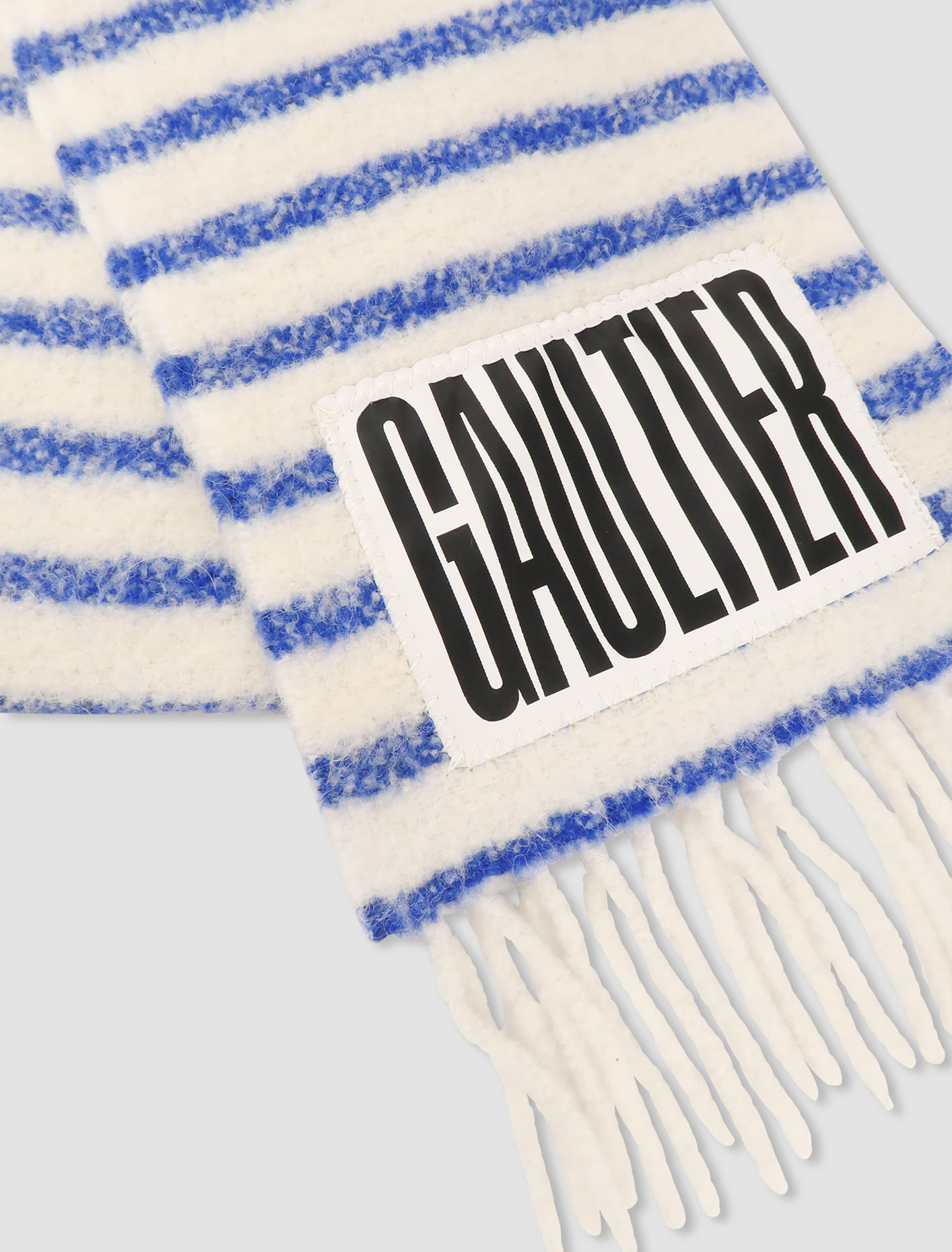 Shop Jean Paul Gaultier Mariniere Mohair Scarf In White,blue