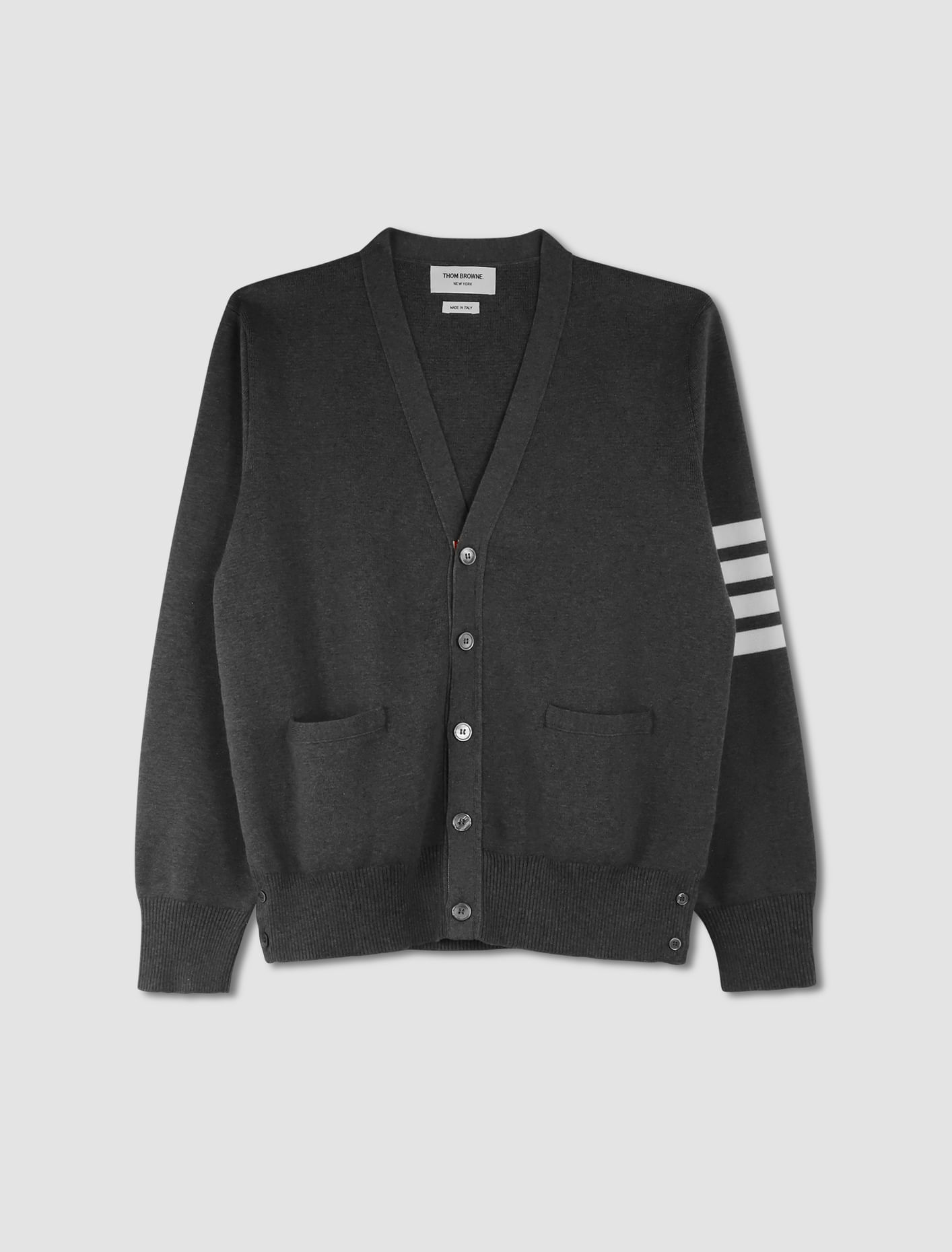 Shop Thom Browne Milan Stitch V-neck Cardigan In Grigio