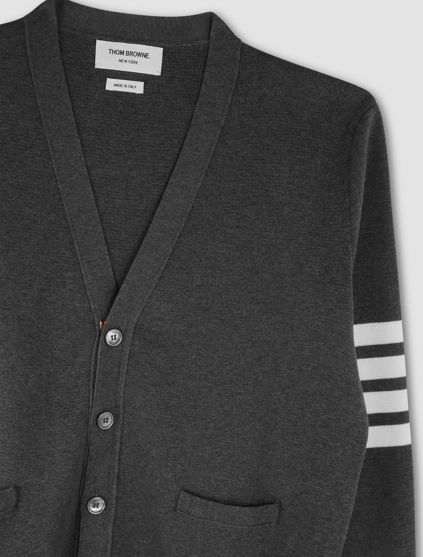 Shop Thom Browne Milan Stitch V-neck Cardigan In Grigio