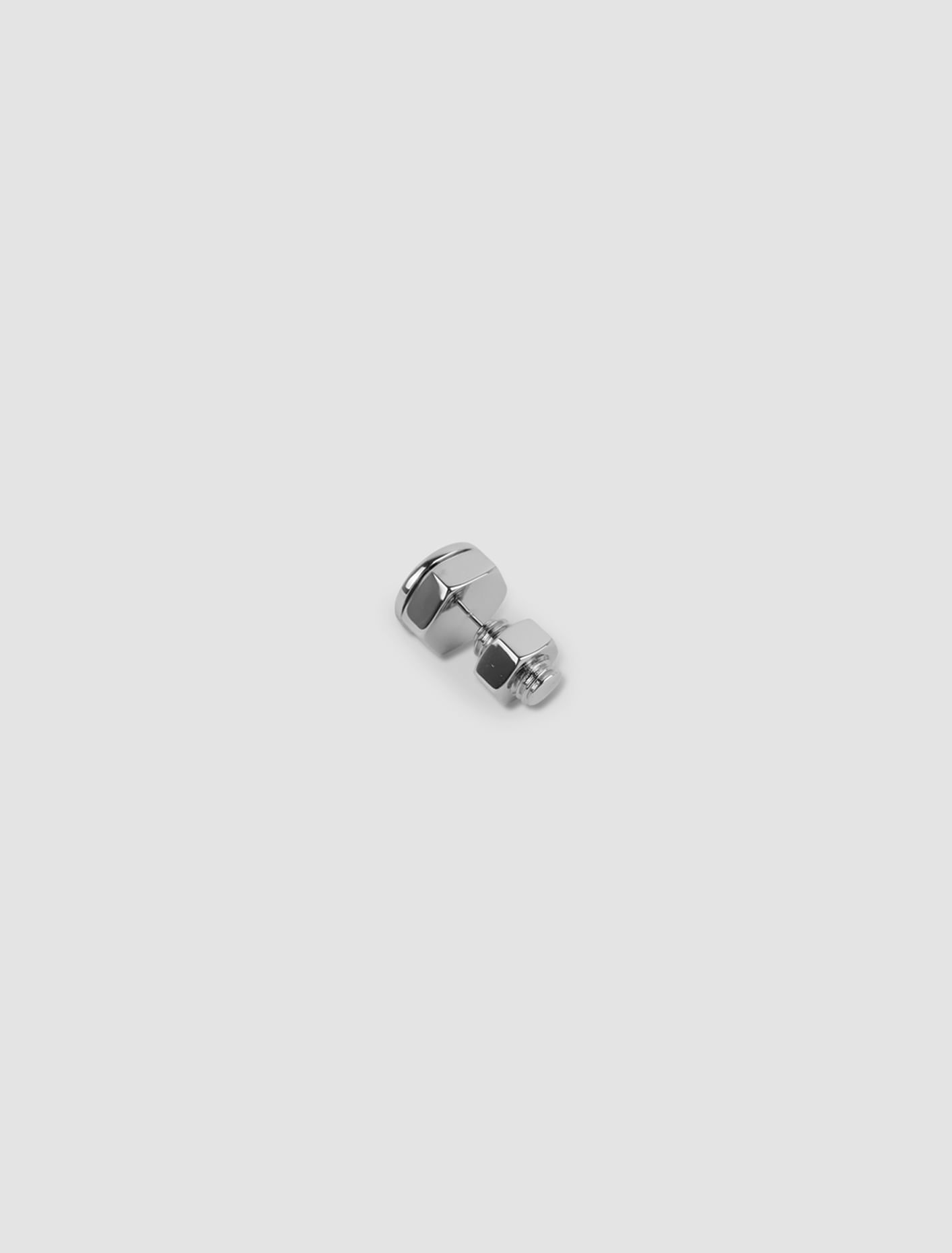 Shop Maison Margiela Bolt & Nut Single Earring In Palladio Burattato