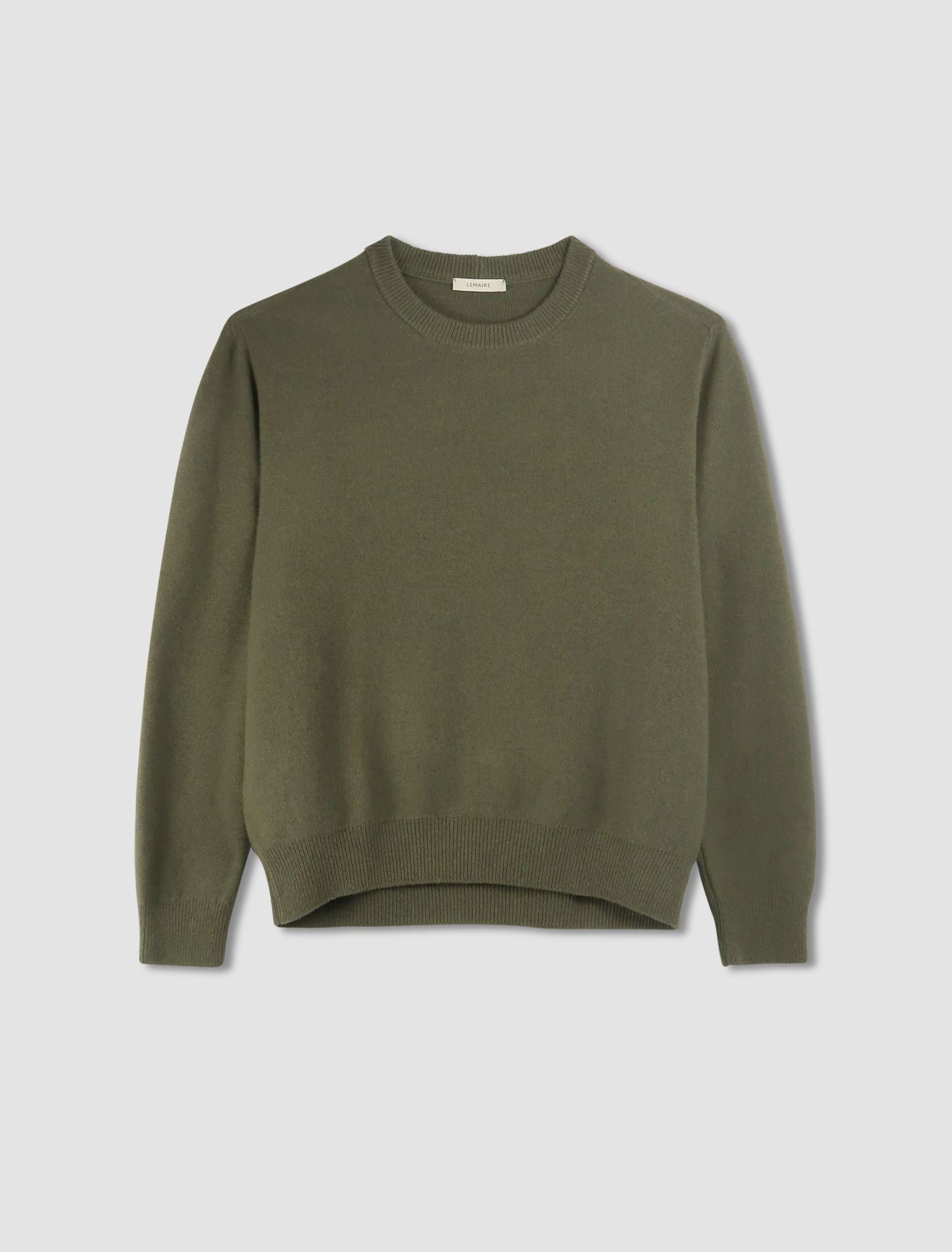 Shop Lemaire Crew Neck Sweater In Light Moss