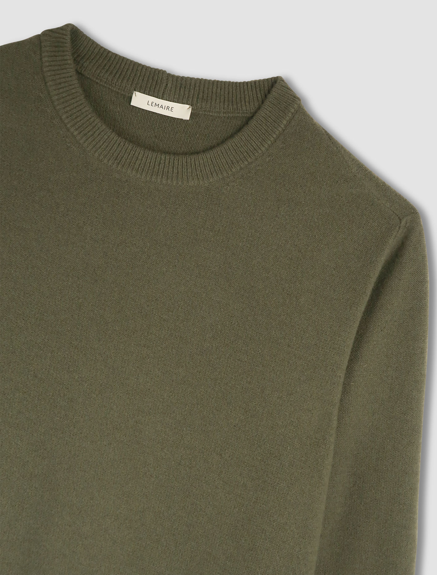 Shop Lemaire Crew Neck Sweater In Light Moss