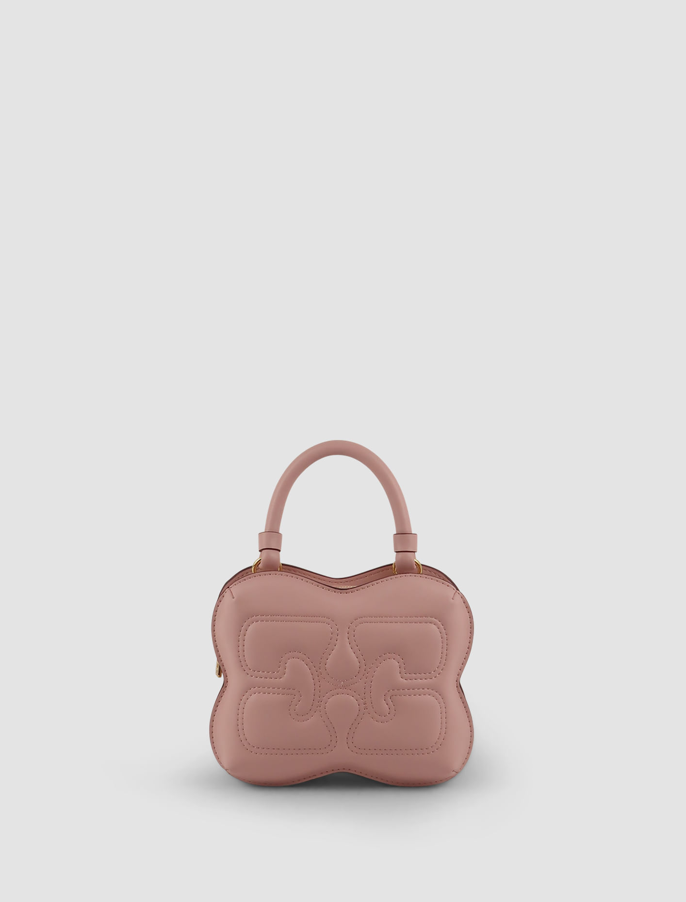 Shop Ganni Small Butterfly Shoulder Bag In Powder