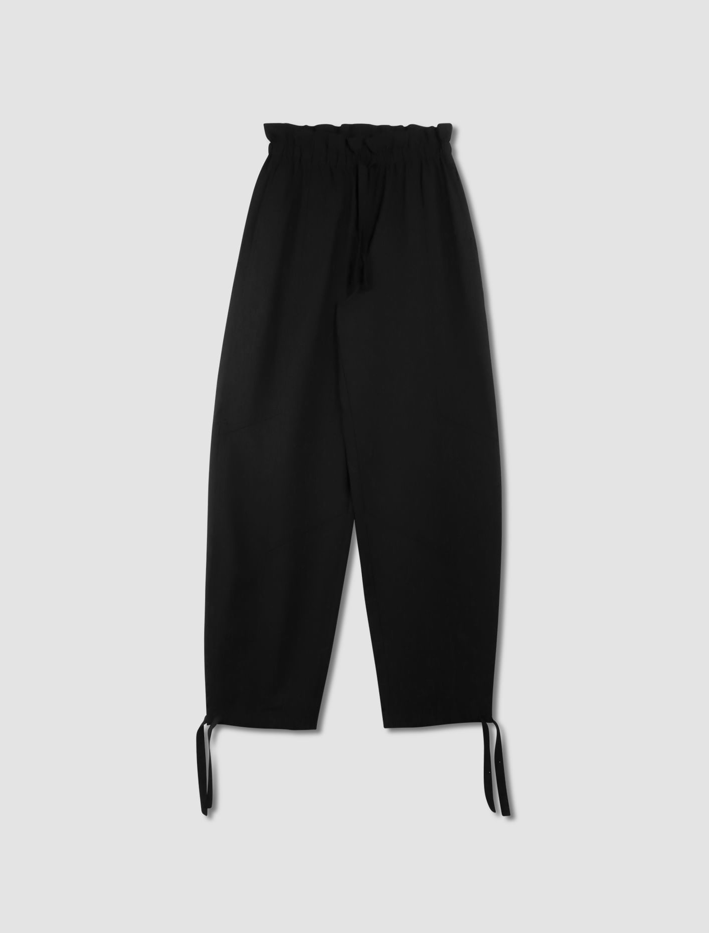 Shop Ganni Drapey Melange Pants In Nero