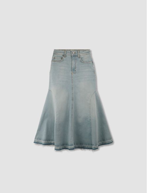 Gonna in denim midi