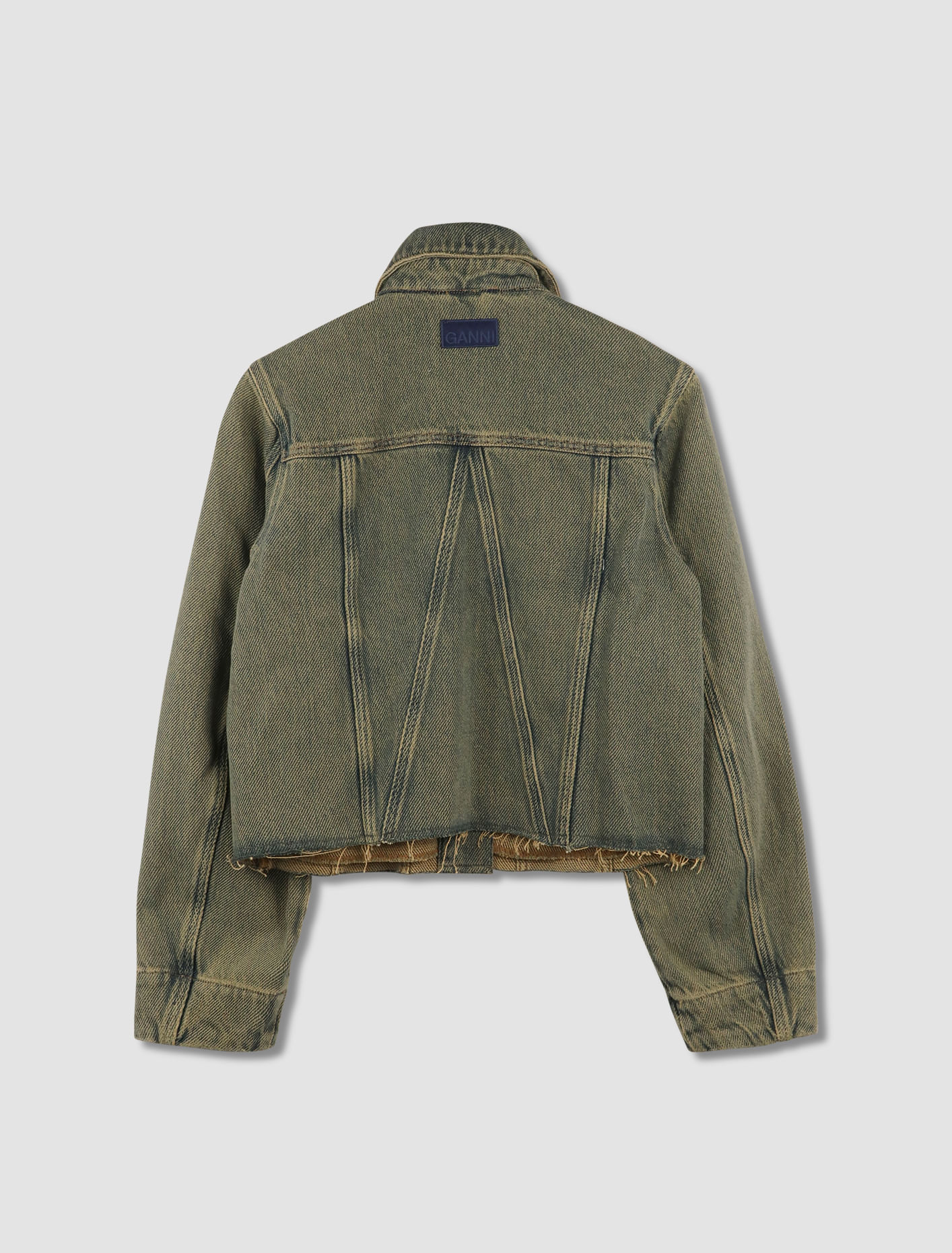 Shop Ganni Overdyed Heavy Denim Jacket In Shitake