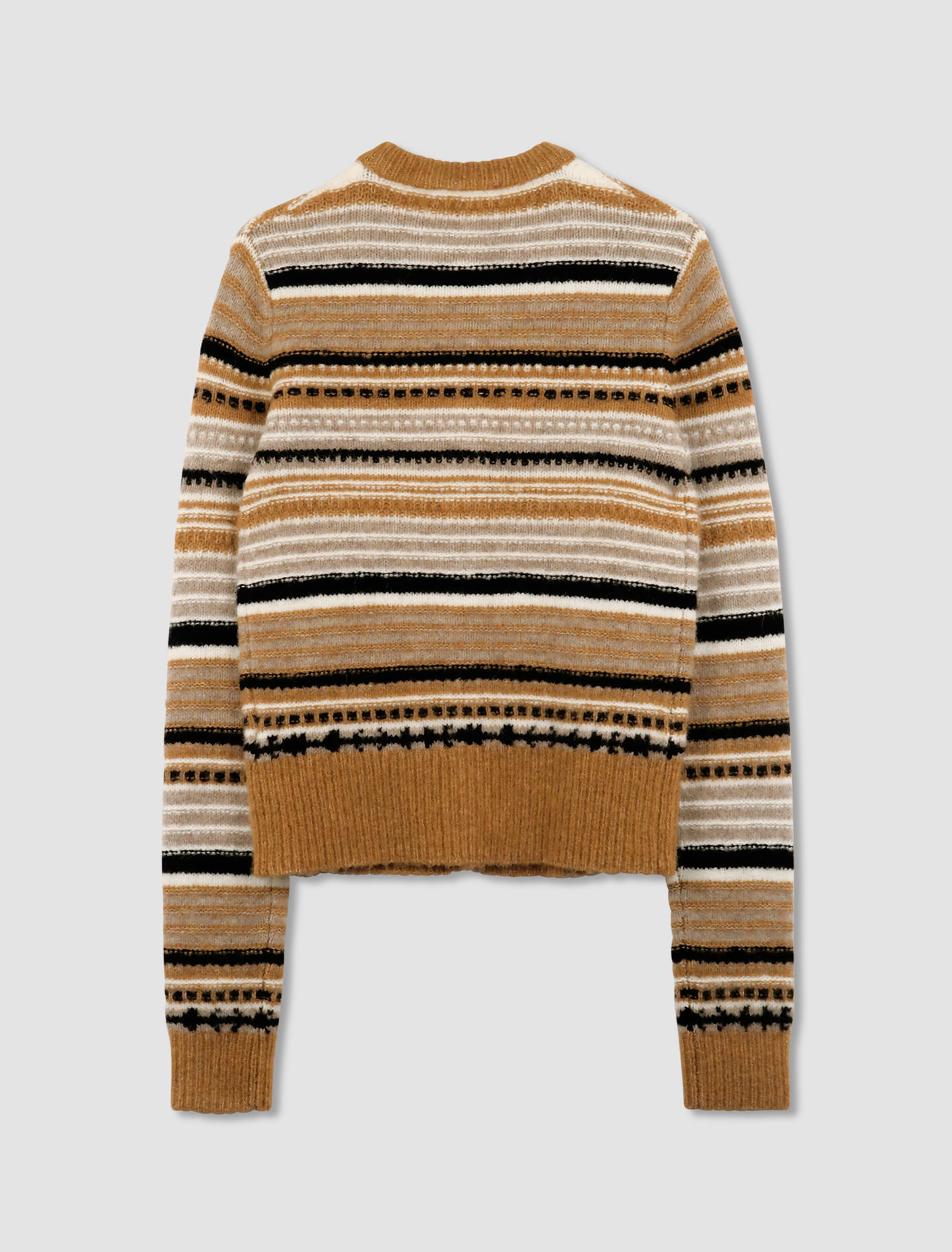 Shop Ganni Cardigan Soft Wool Stripe In Tiger's Eye