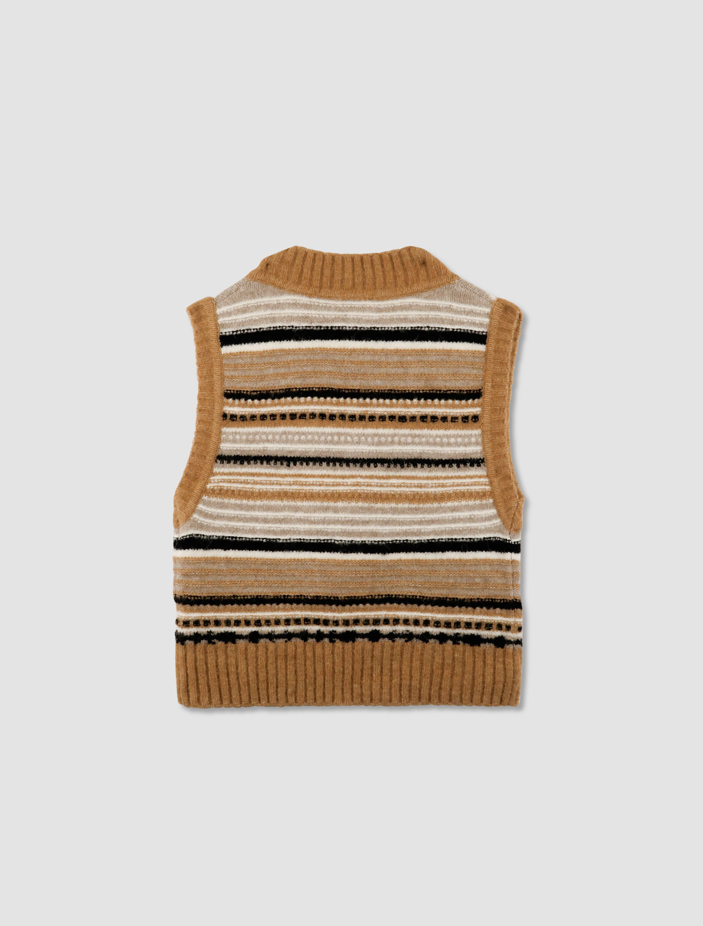 Shop Ganni Soft Wool Stripe Vest In Tiger's Eye