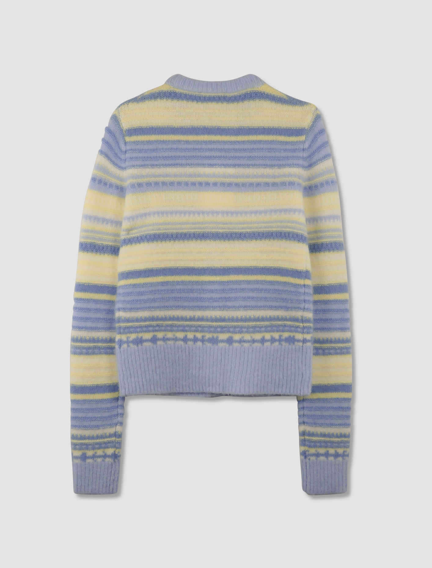 Shop Ganni Cardigan Soft Wool Stripe In Skyway