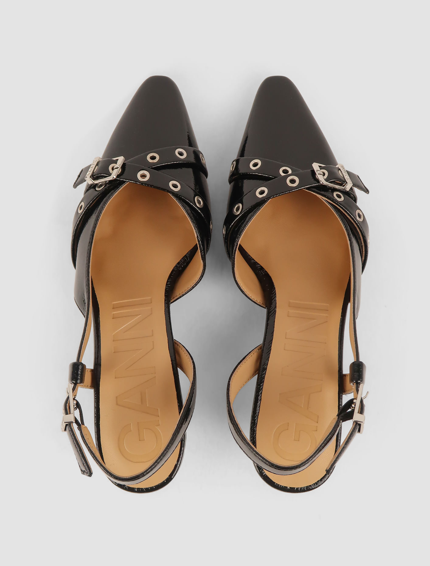 GANNI PUMP EYELETS OPEN KITTEN NAPLACKIN 