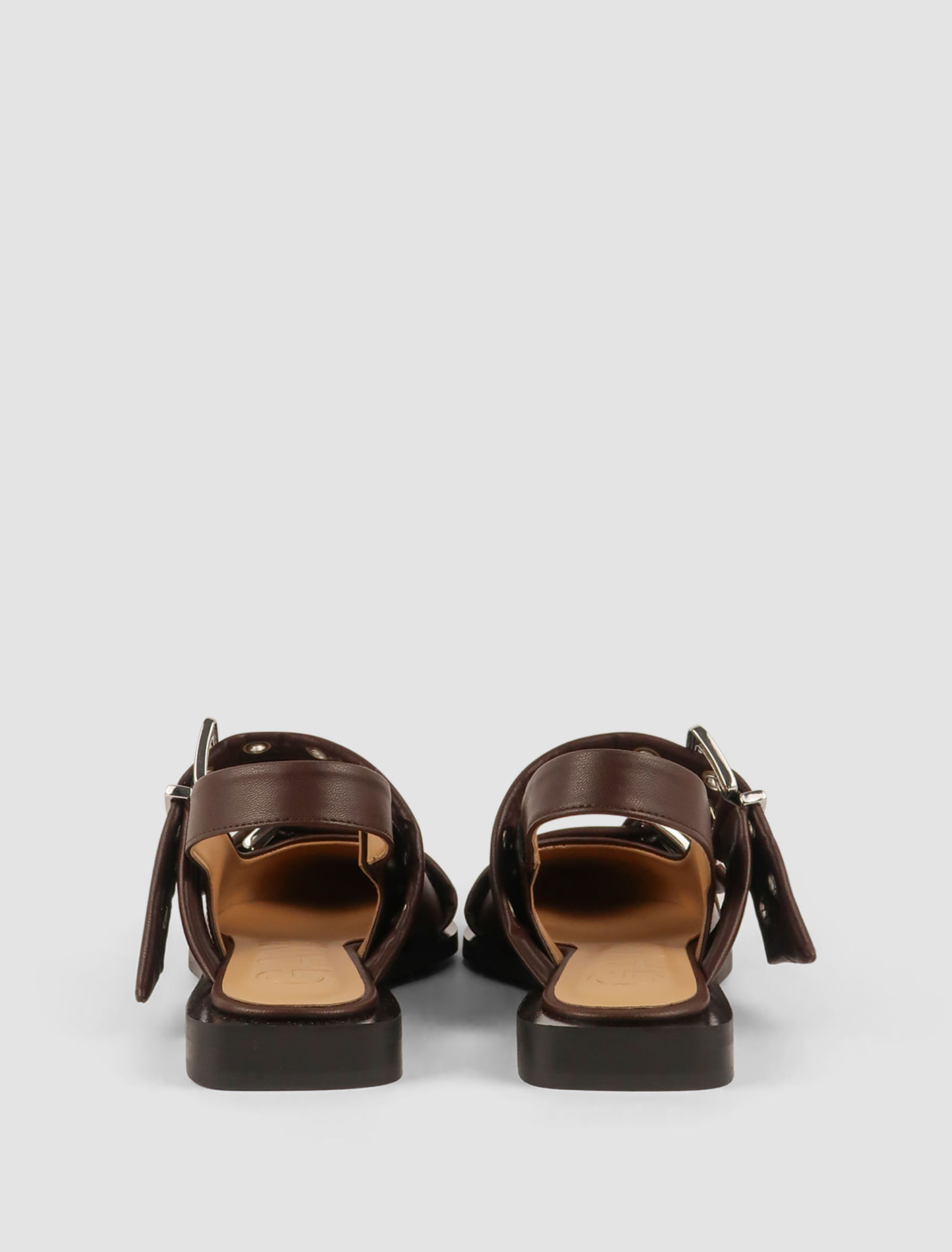 Shop Ganni Ballerina Buckle In Chocolate Fondant